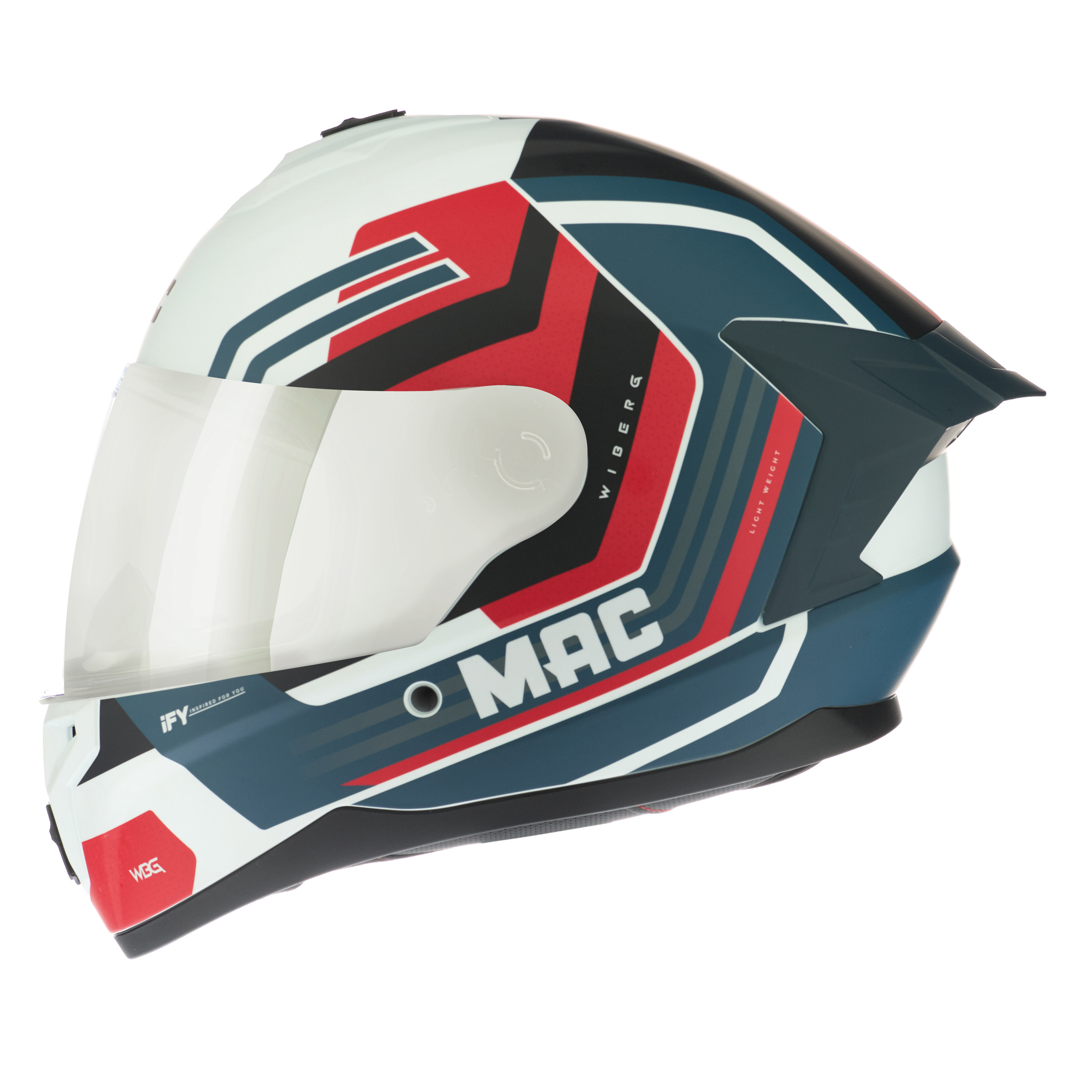 Casco MAC Volt 070 Wiberg Edición Especial Visor Extra / Rojo / Azul / Mate