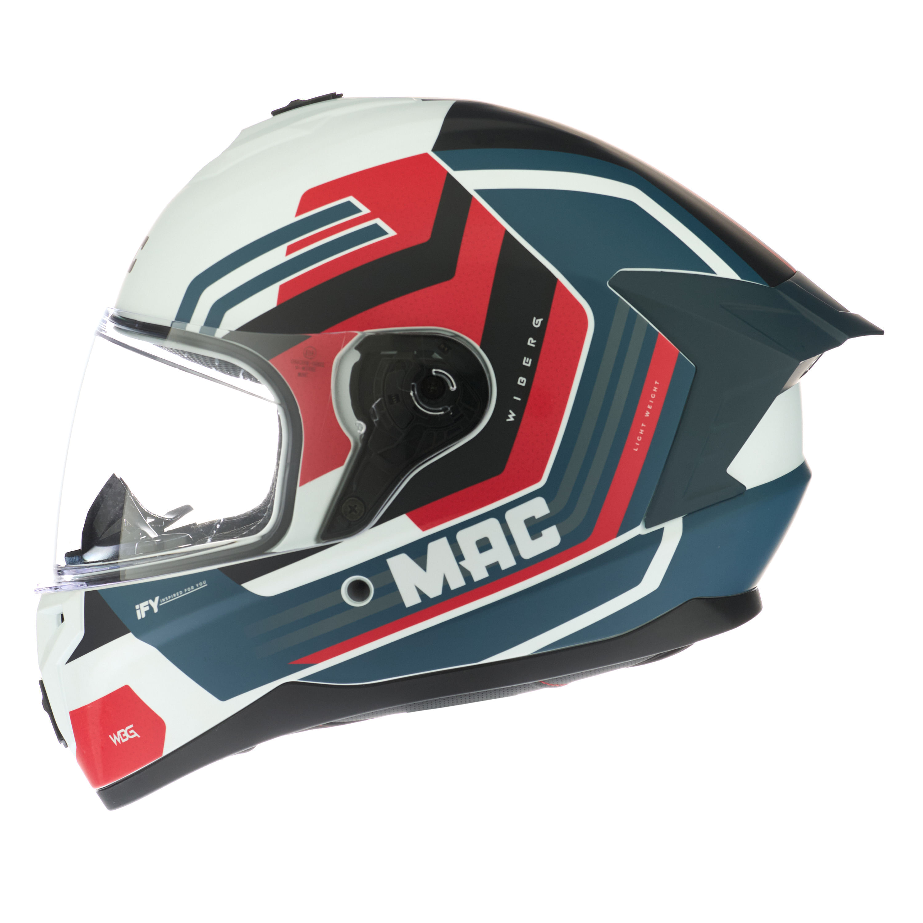 Casco MAC Volt 070 Wiberg Edición Especial Visor Extra / Rojo / Azul / Mate