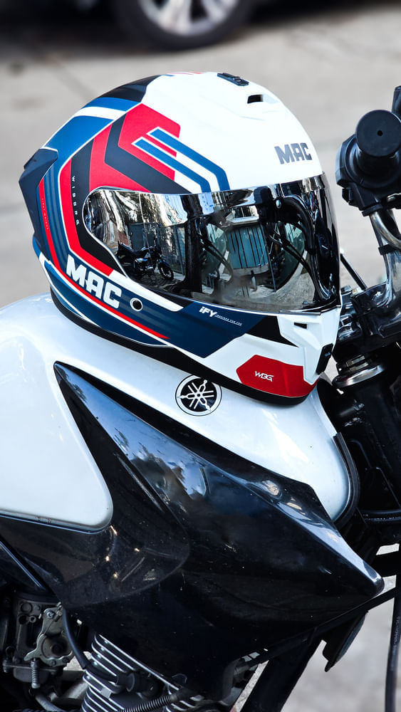 Casco MAC Volt 070 Wiberg Edición Especial Visor Extra / Rojo / Azul / Mate