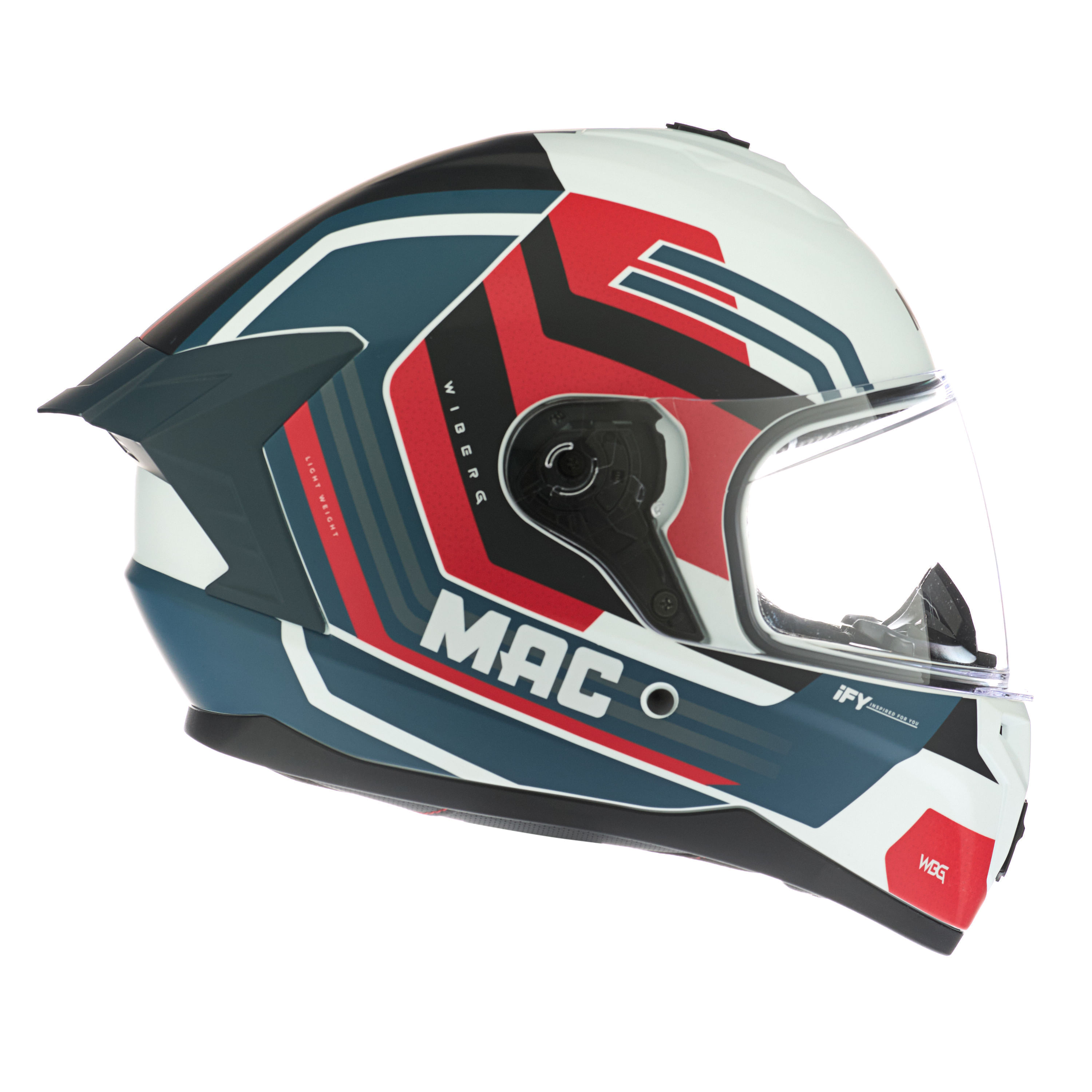 Casco MAC Volt 070 Wiberg Edición Especial Visor Extra / Rojo / Azul / Mate
