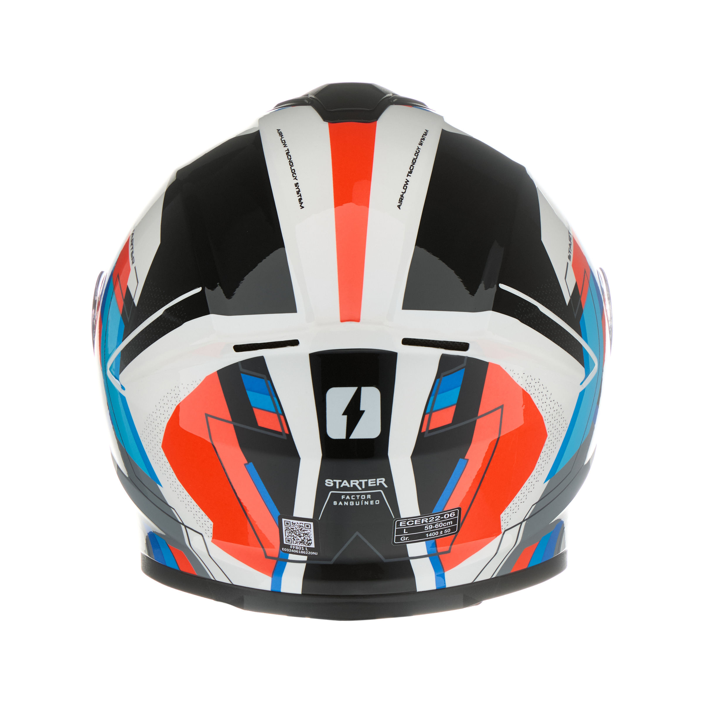 Casco MAC 801 Starter 222 Blanco / Azul / Brillo