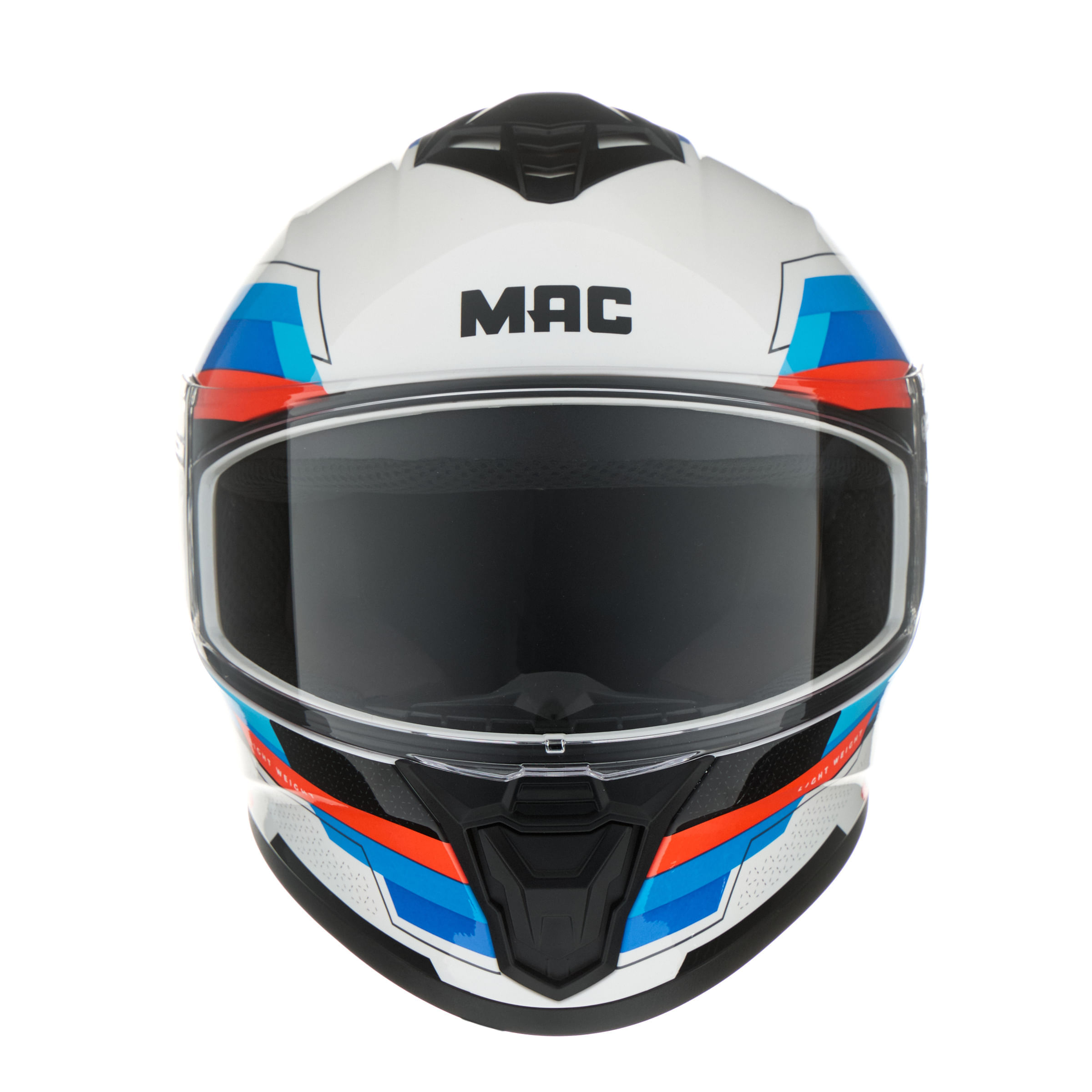 Casco MAC 801 Starter 222 Blanco / Azul / Brillo