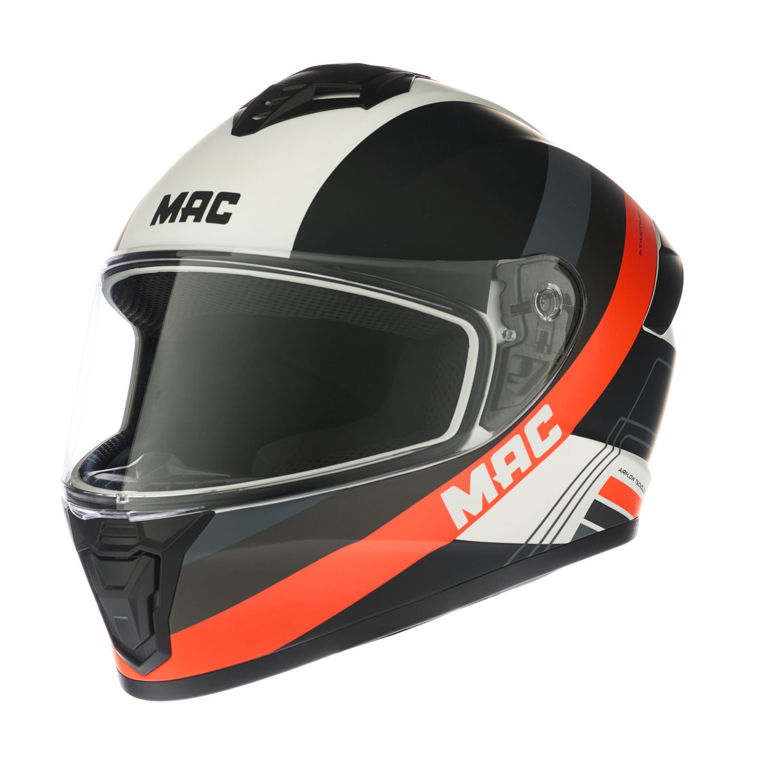 Casco MAC 801 Starter Winexzor Negro / Blanco / Mate