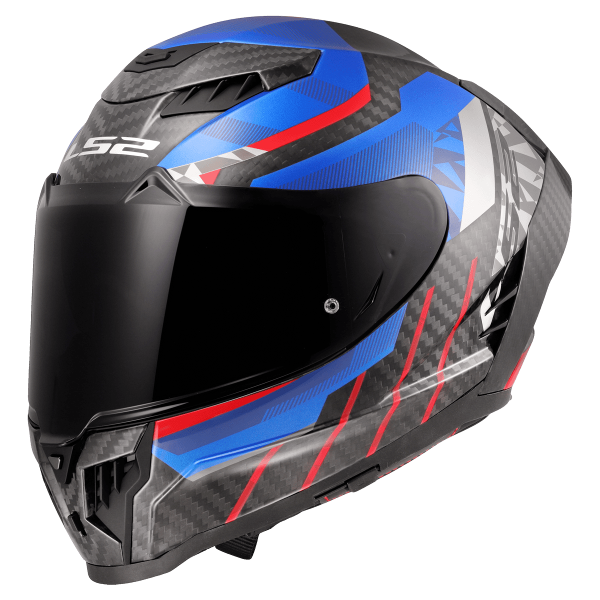 Casco LS2 807 Dragon Carbono Trax Azul / Brillo