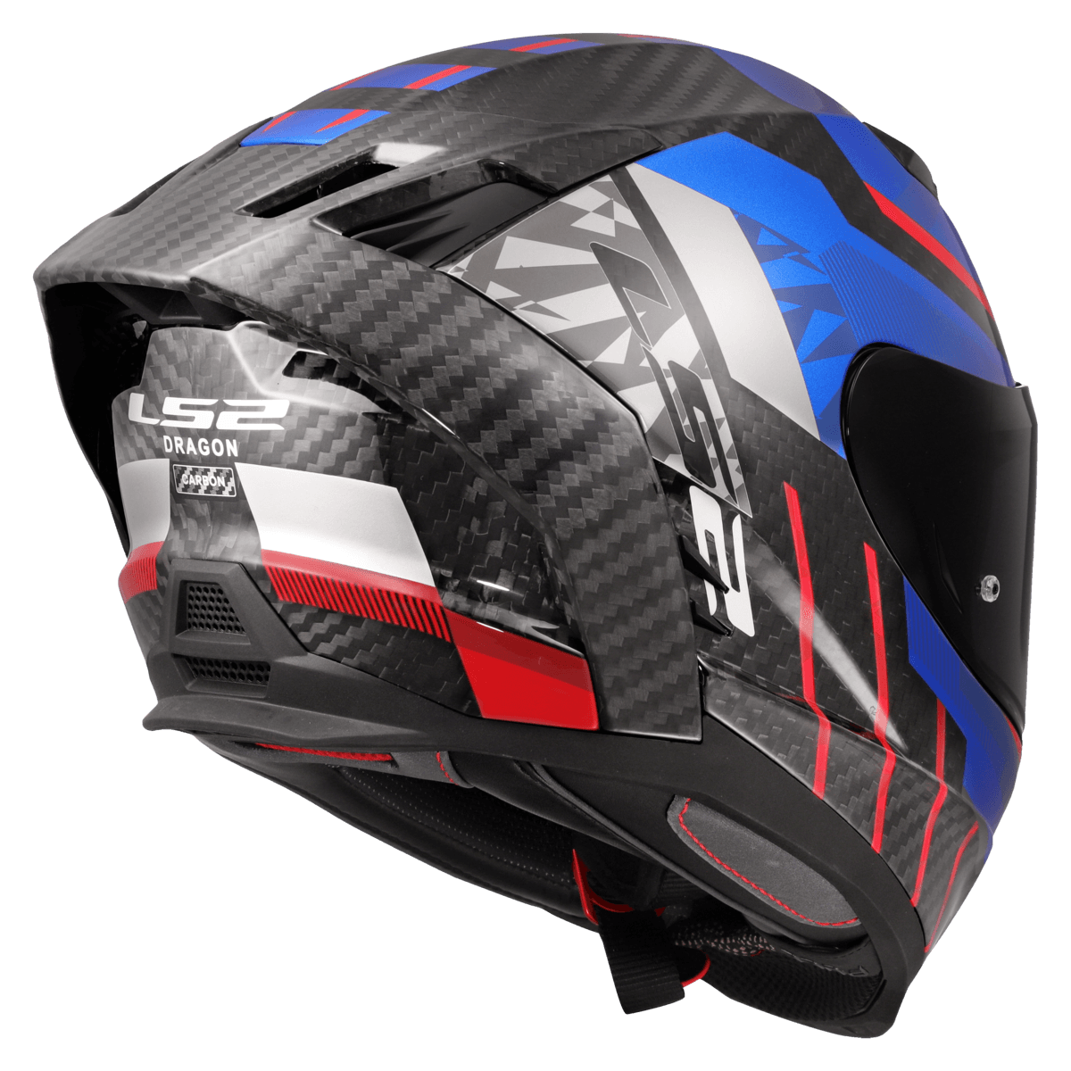 Casco LS2 807 Dragon Carbono Trax Azul / Brillo
