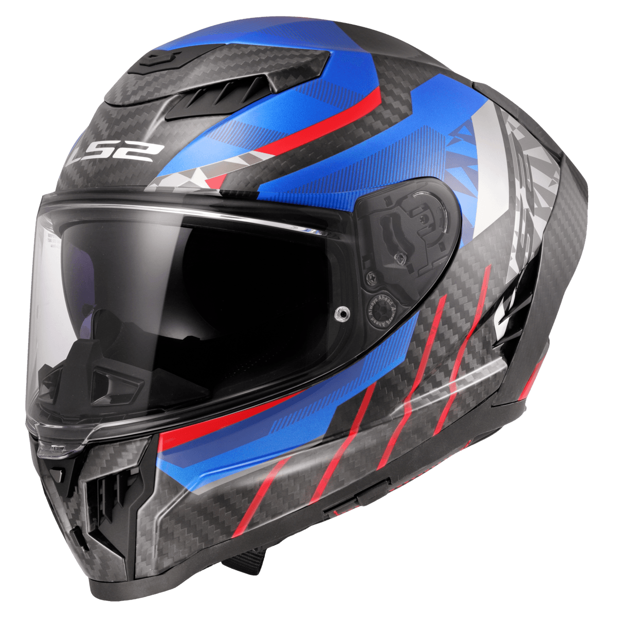 Casco LS2 807 Dragon Carbono Trax Azul / Brillo