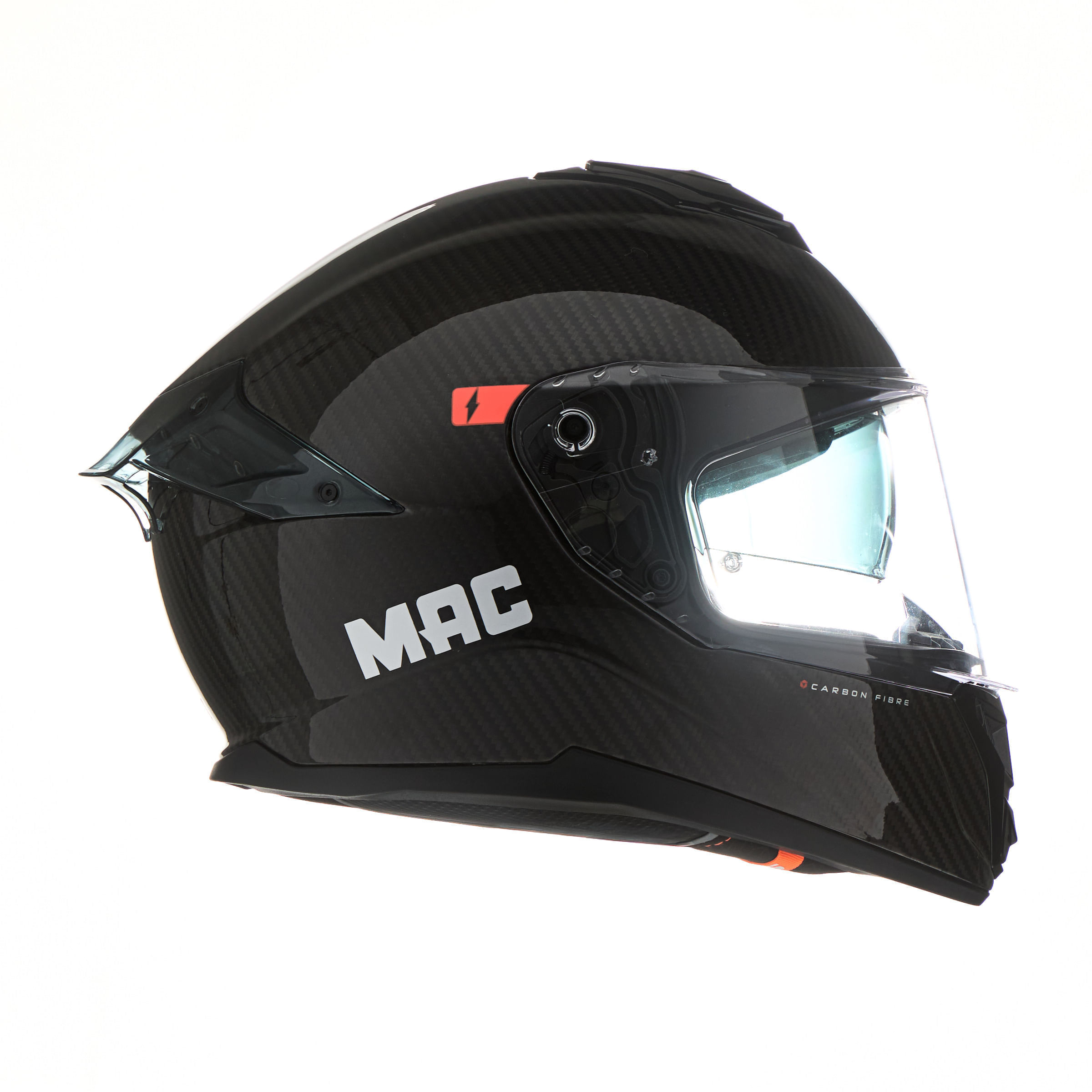 Casco MAC 861 Alpha Carbono Solid Negro / Brillo