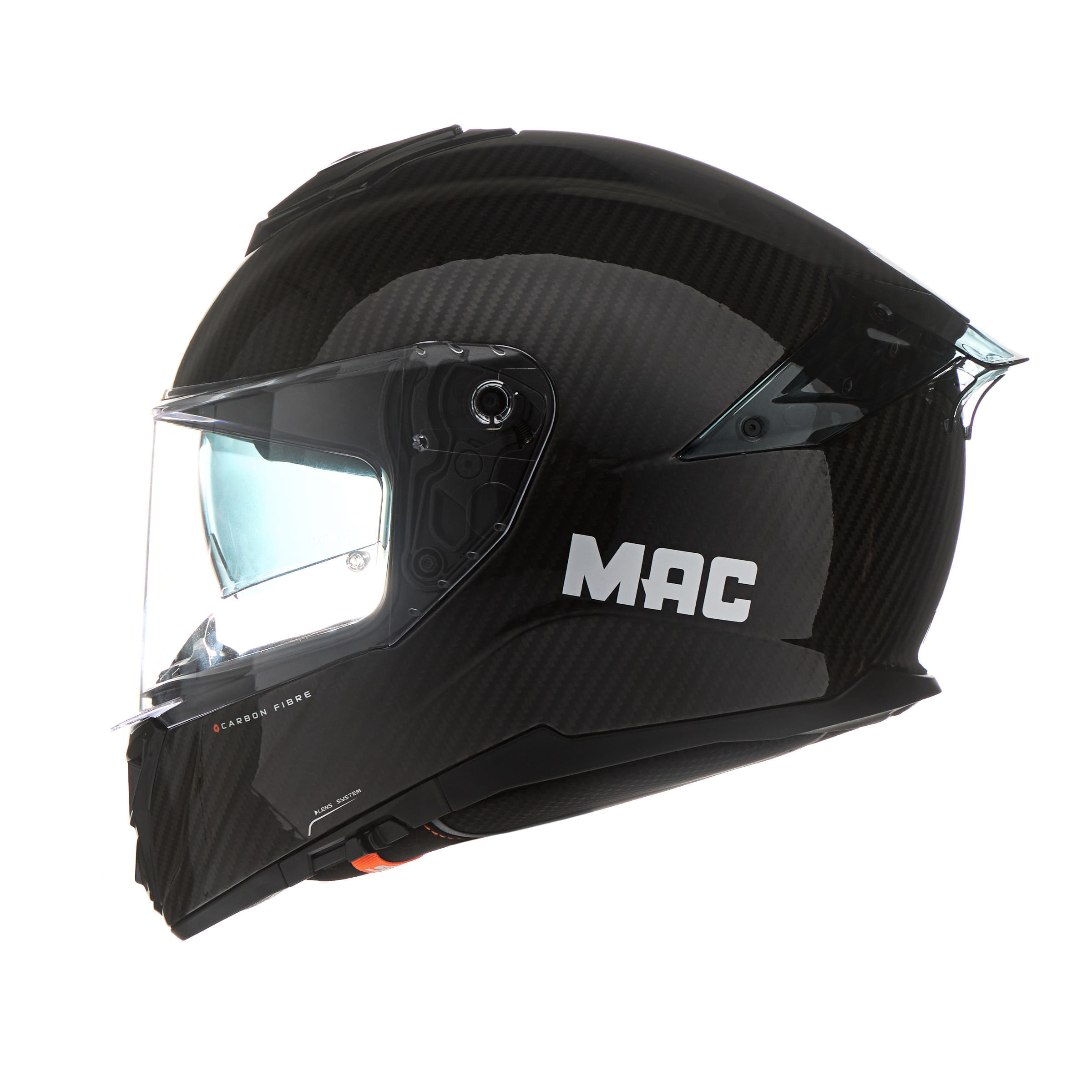 Casco MAC 861 Alpha Carbono Solid Negro / Brillo