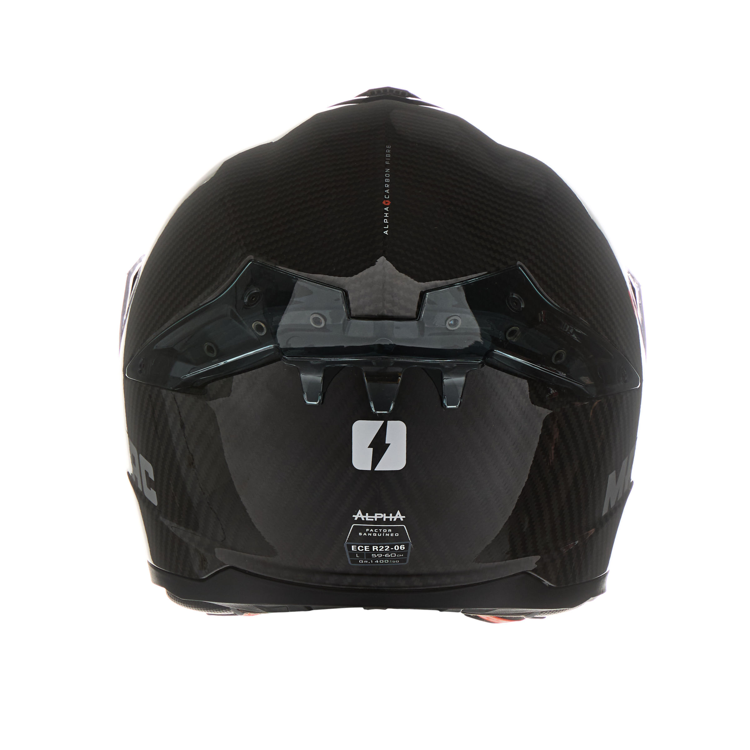 Casco MAC 861 Alpha Carbono Solid Negro / Brillo