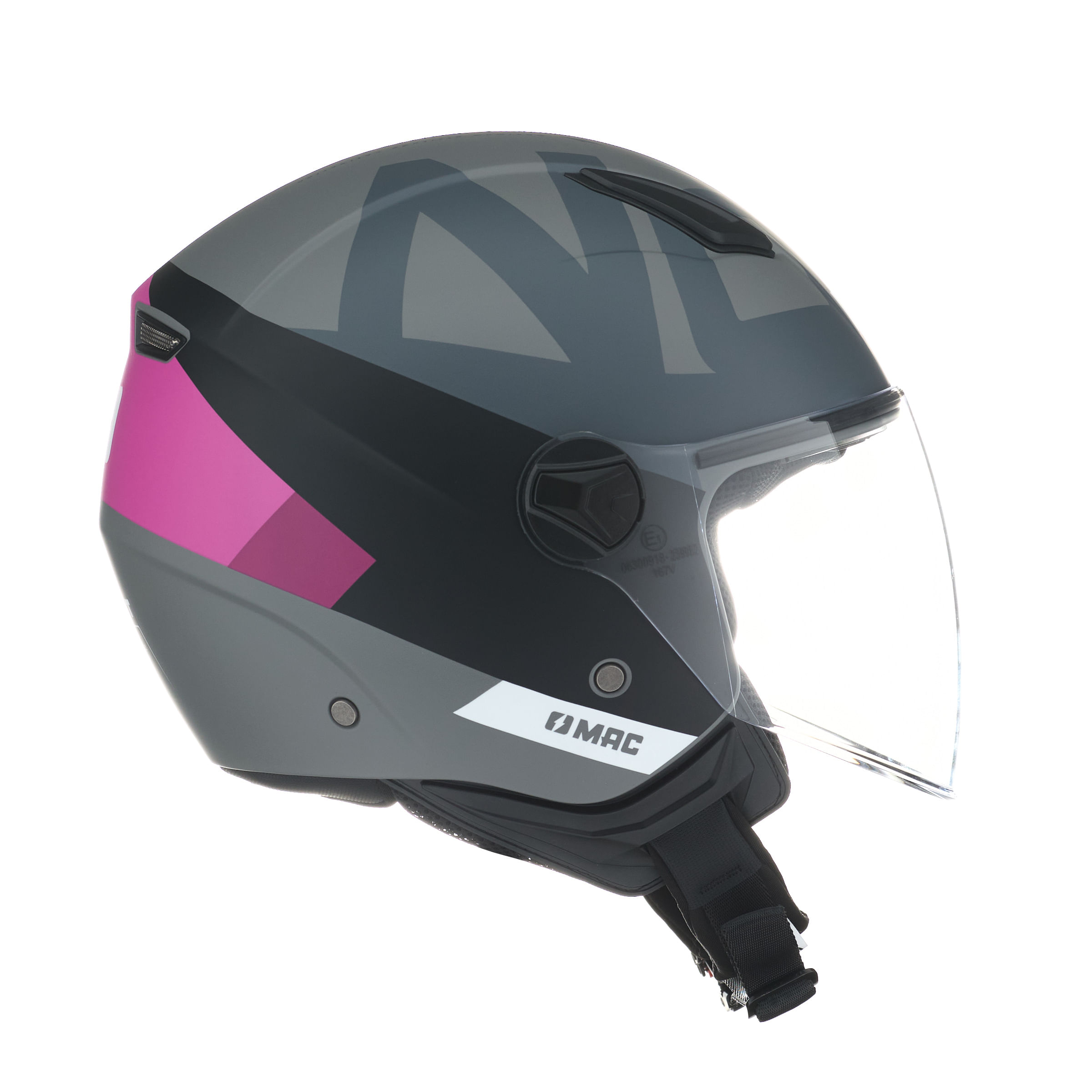 Casco MAC 721 Beat Nova Gris / Rosa / Mate