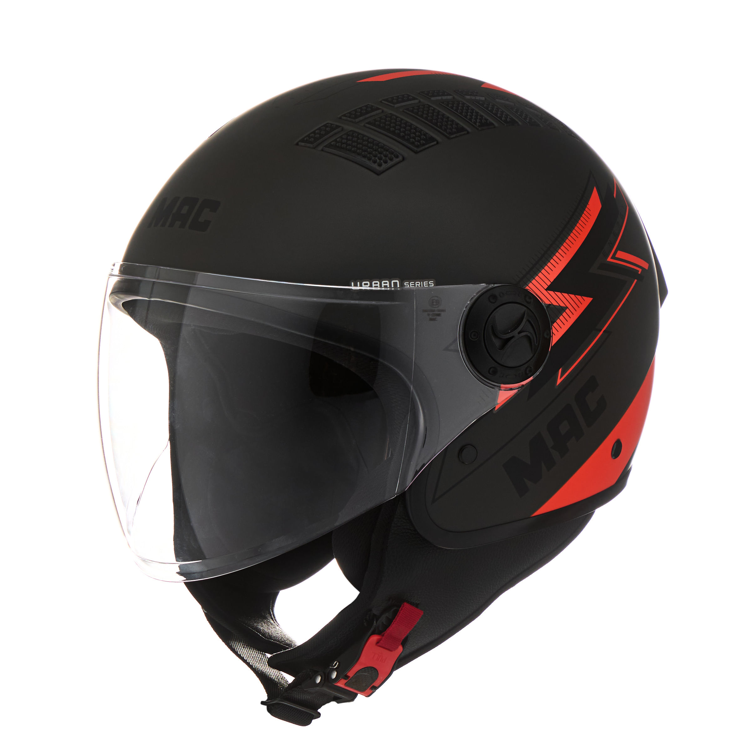 Casco MAC 230 Addax Energy Negro / Rojo / Mate