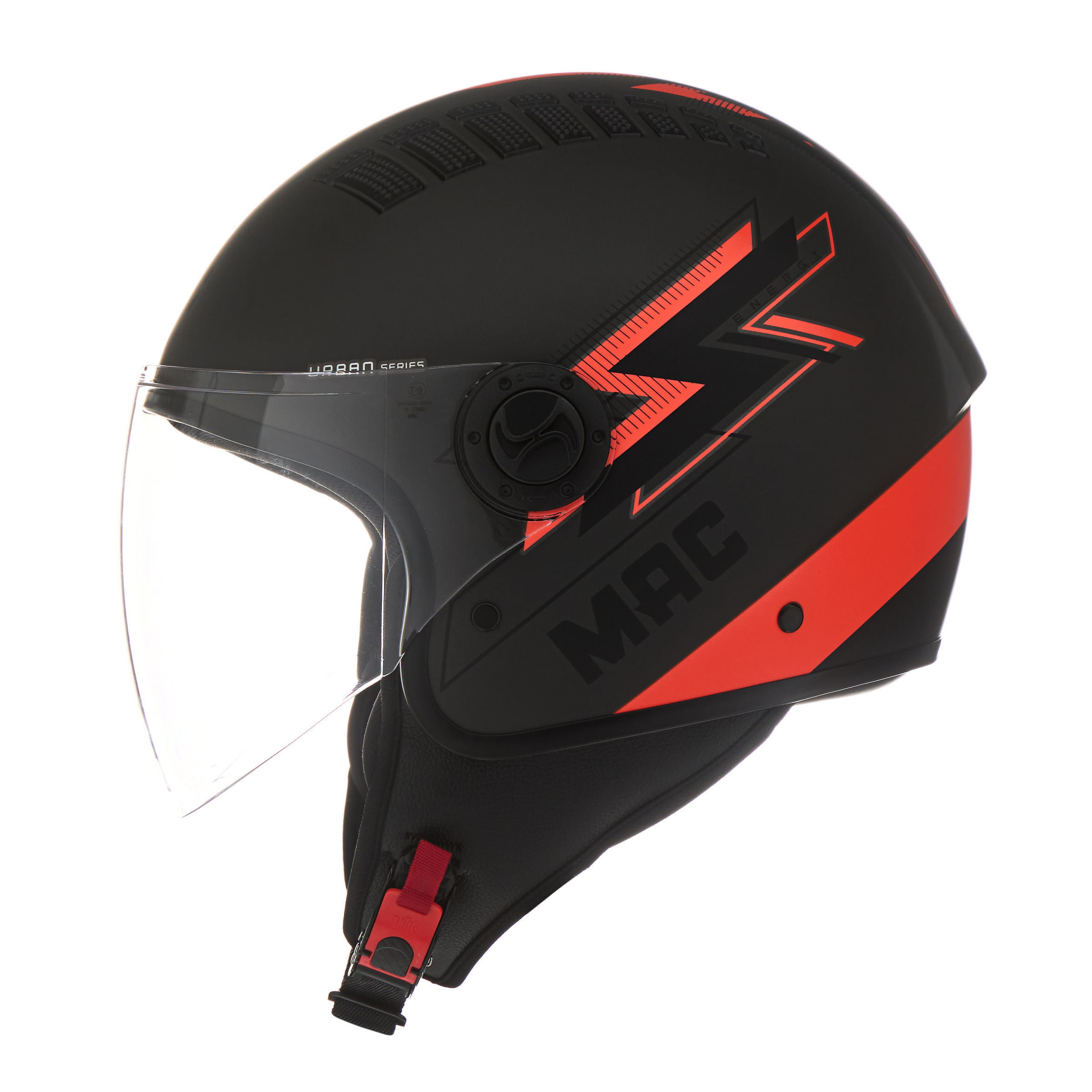 Casco MAC 230 Addax Energy Negro / Rojo / Mate