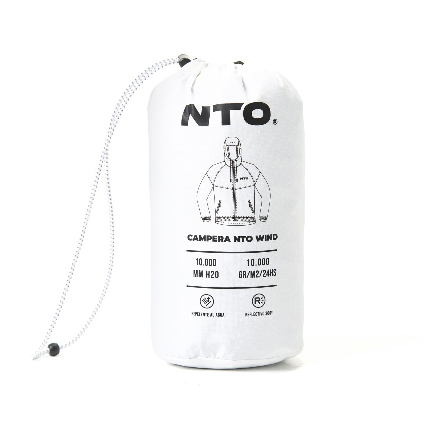 Campera NTO Wind Hombre Negra / Blanca