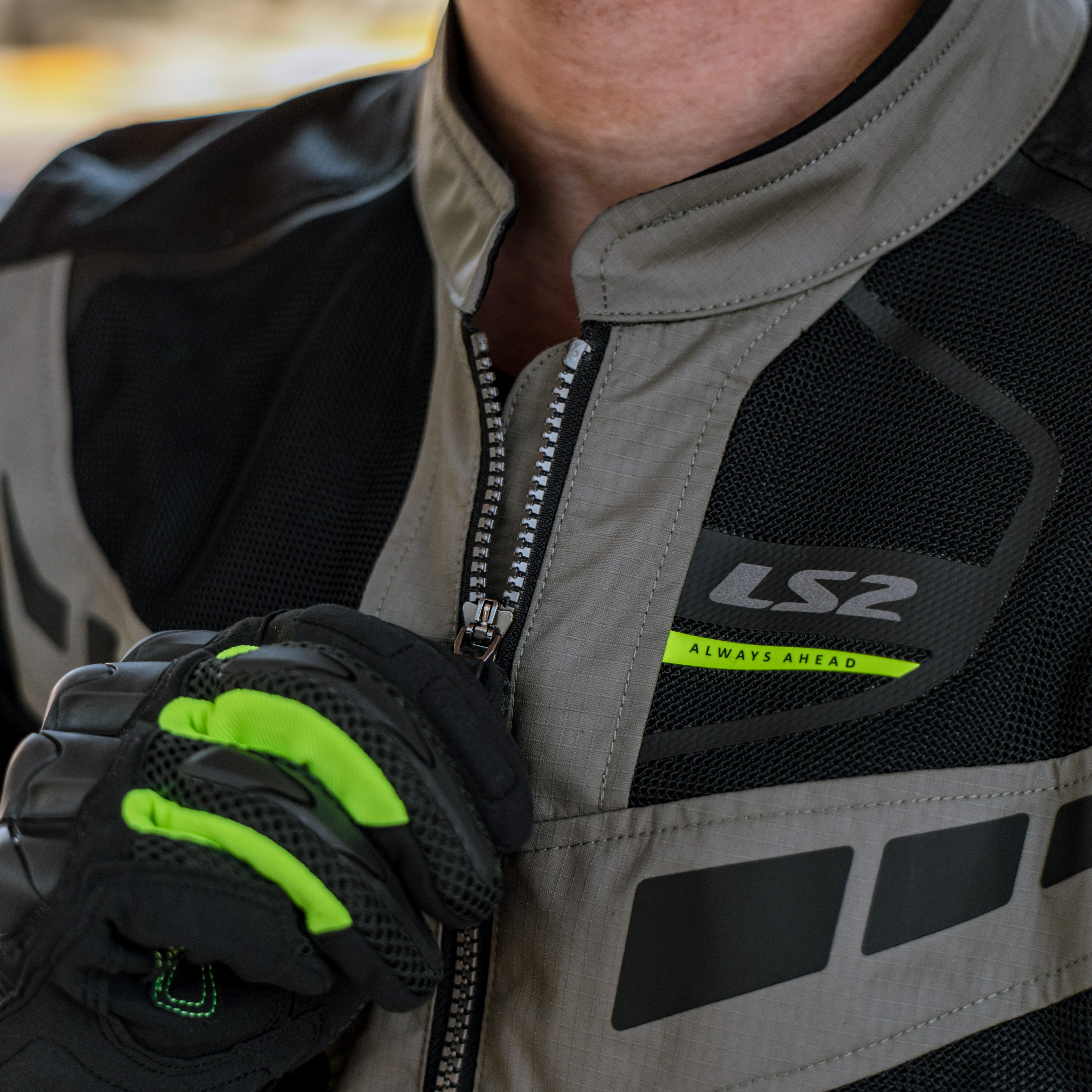 Campera Ls2 Garda Air Hombre Negra / Gris