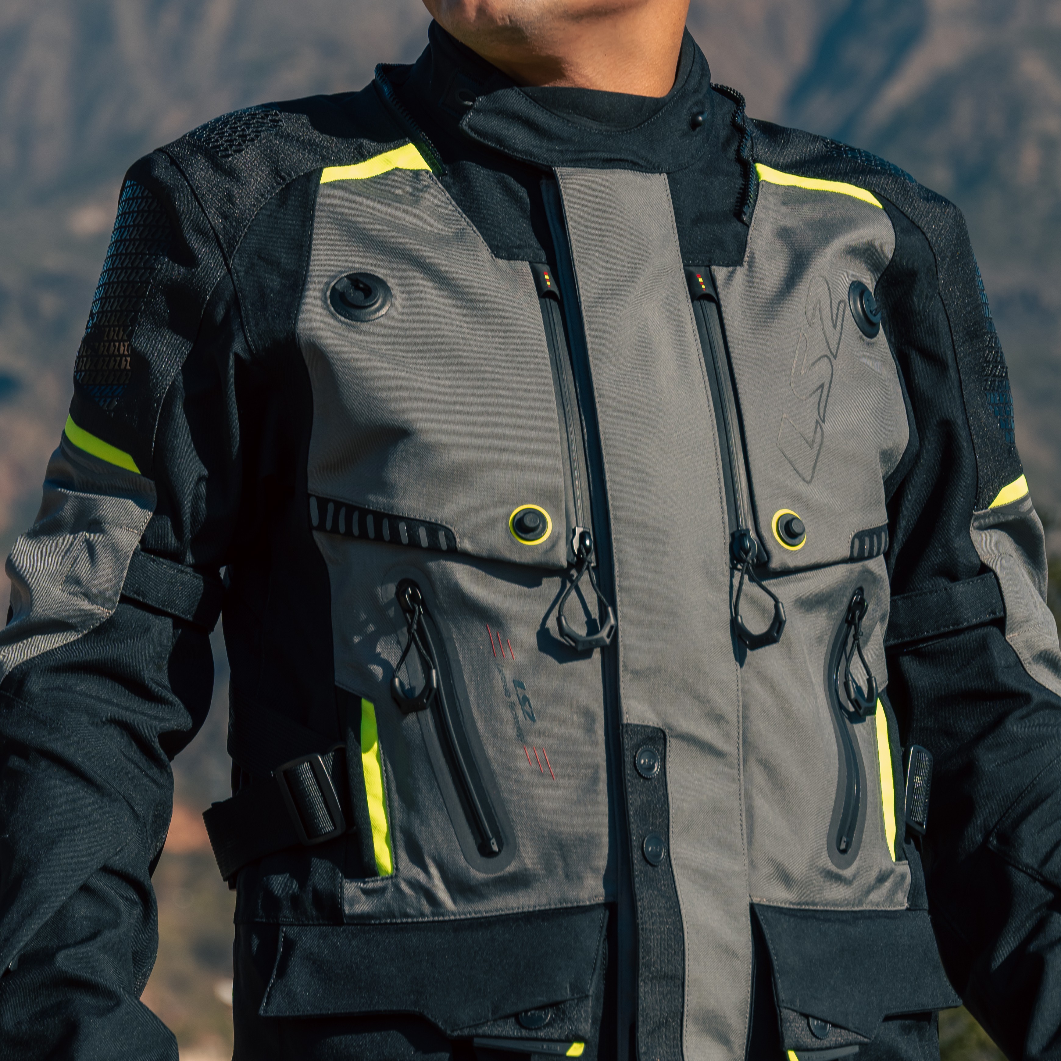 Campera LS2 Apollo Hombre Negro / Gris