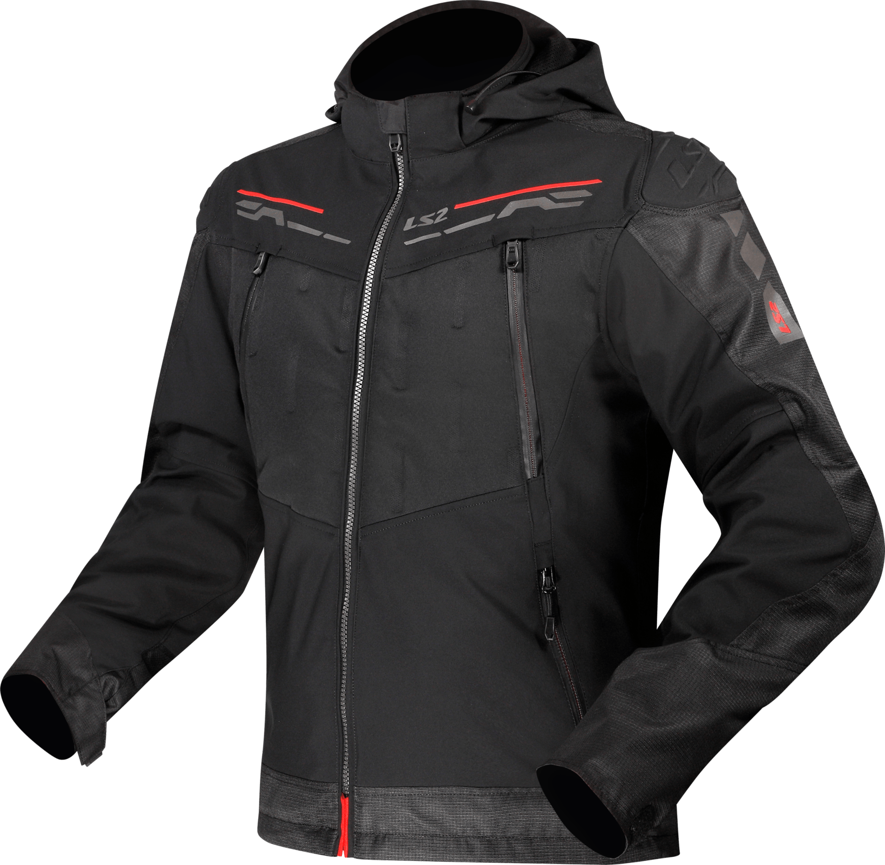 Campera Ls2 Zirconium Hombre Negro / Rojo