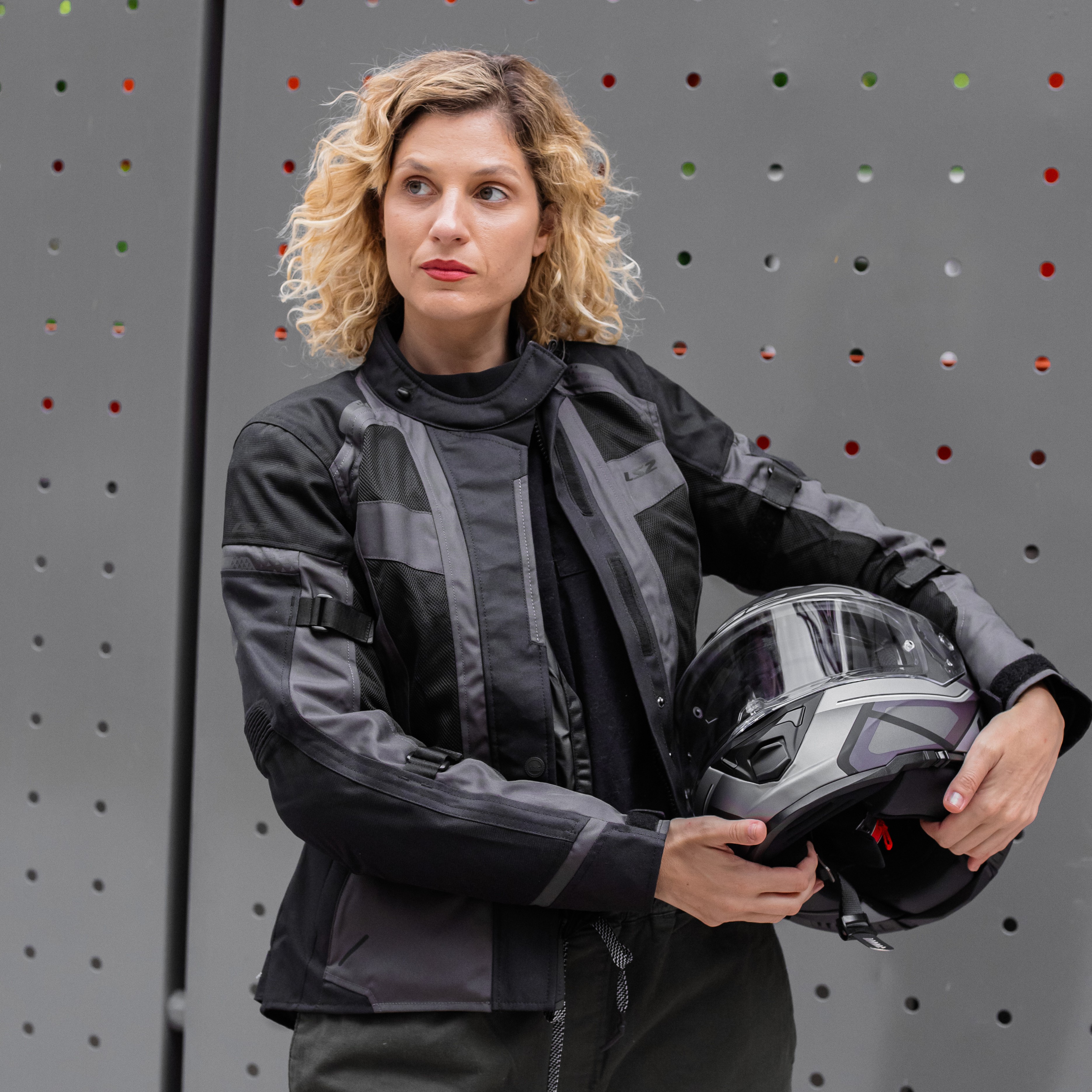 Campera LS2 Scout Mujer Negro / Gris