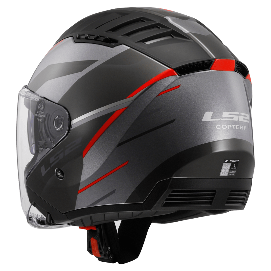 Casco LS2 600 Copter II Diston Gris / Rojo / Mate
