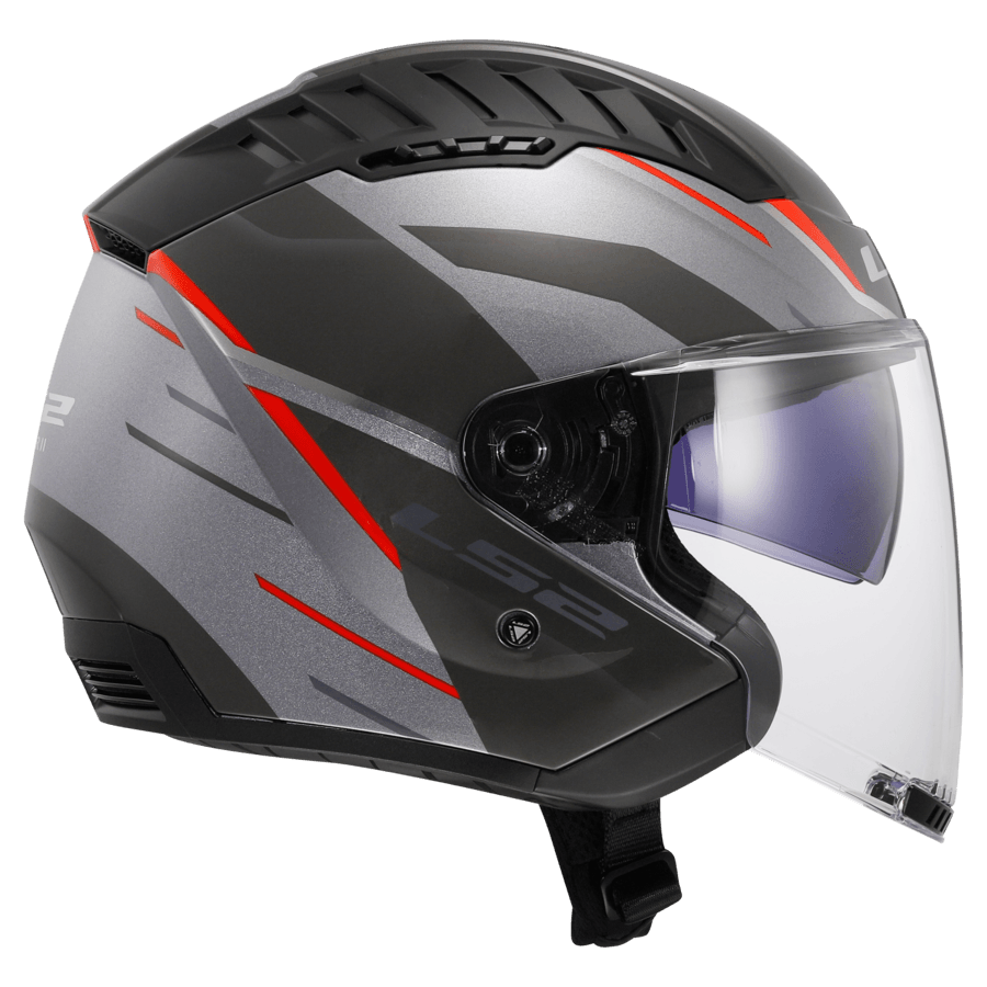 Casco LS2 600 Copter II Diston Gris / Rojo / Mate