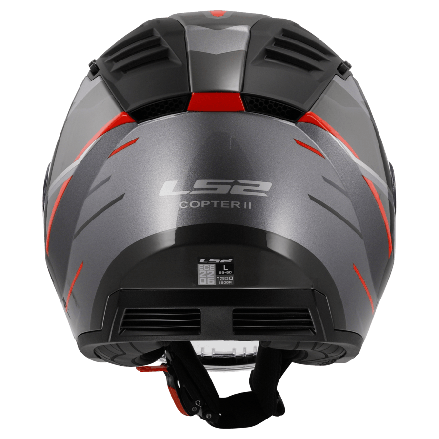 Casco LS2 600 Copter II Diston Gris / Rojo / Mate