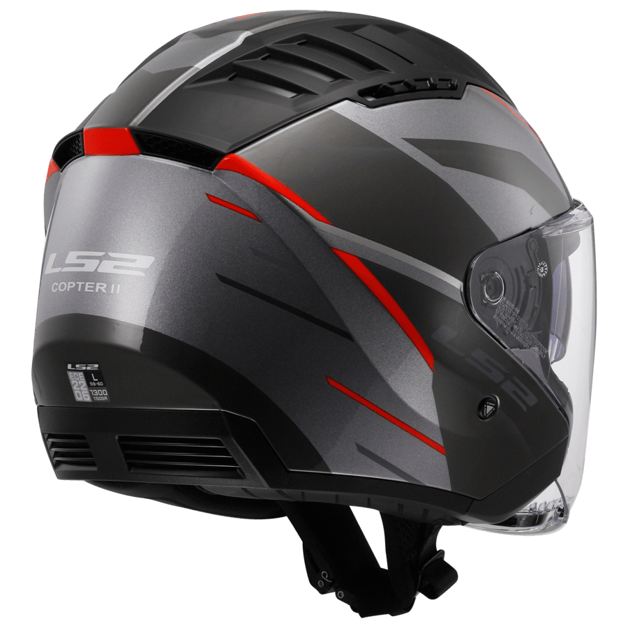Casco LS2 600 Copter II Diston Gris / Rojo / Mate