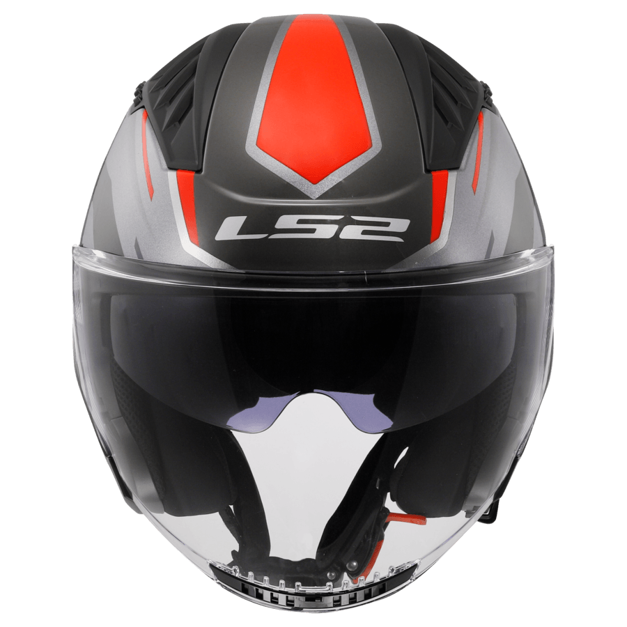 Casco LS2 600 Copter II Diston Gris / Rojo / Mate