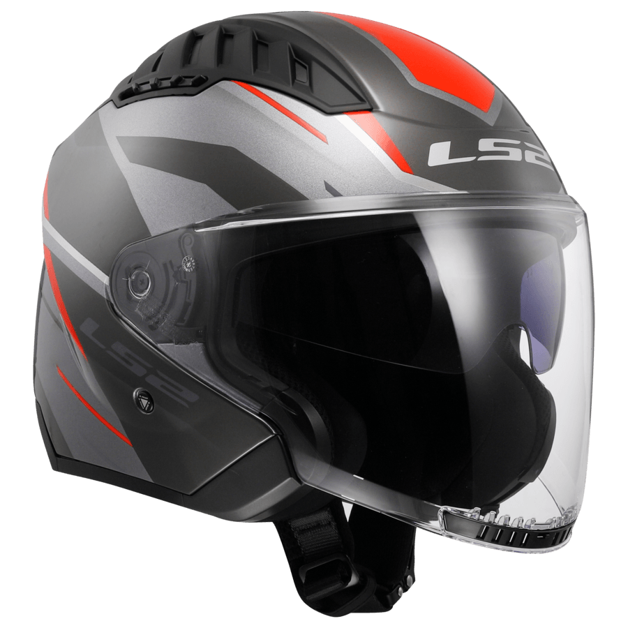 Casco LS2 600 Copter II Diston Gris / Rojo / Mate