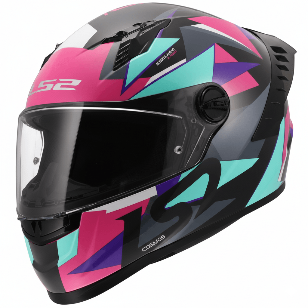 Casco LS2 816 Cosmos Astom Negro / Rosa / Mate