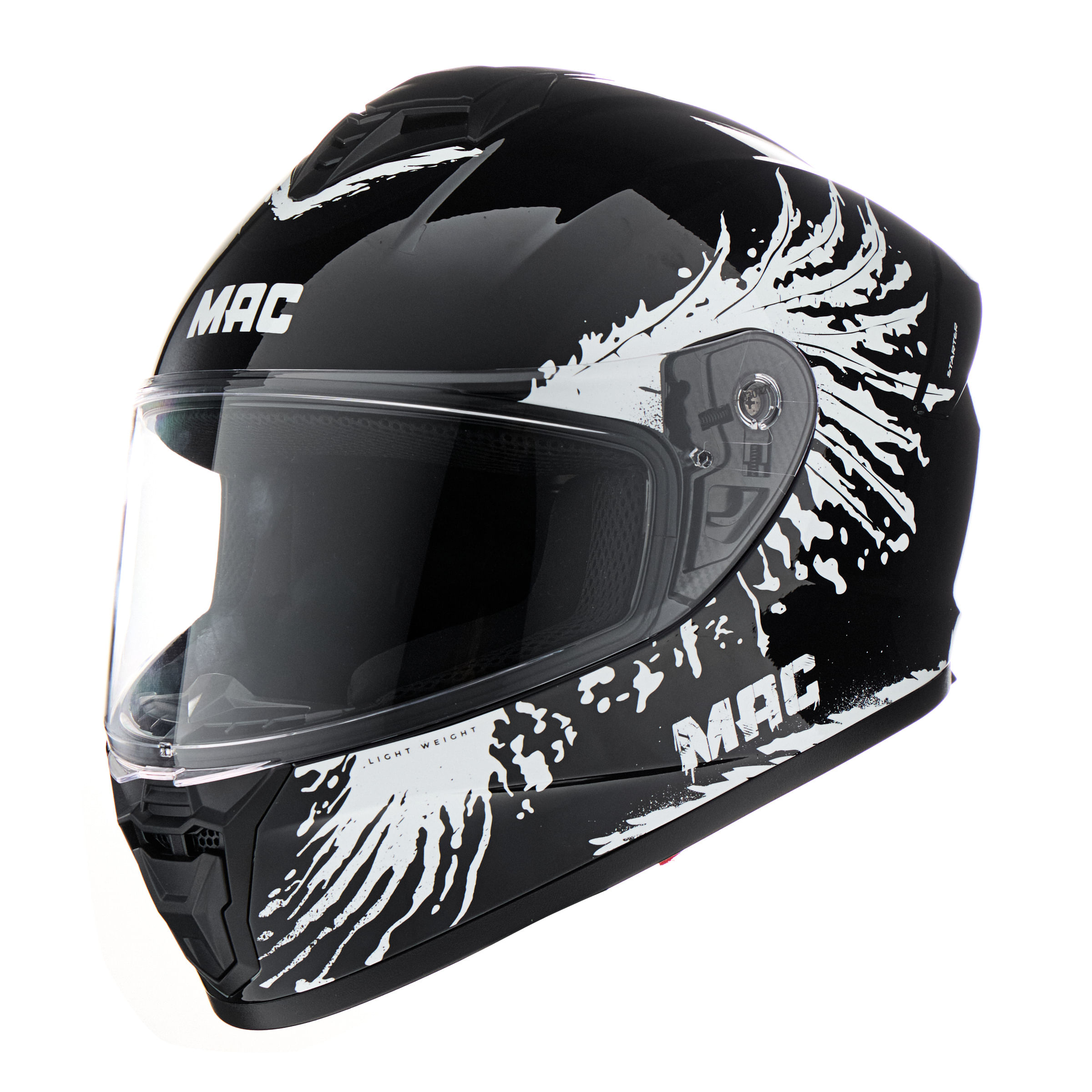 Casco MAC 801 Starter Fenix Negro / Blanco / Brillo