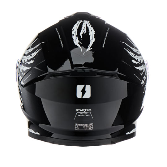Casco MAC 801 Starter Fenix Negro / Blanco / Brillo