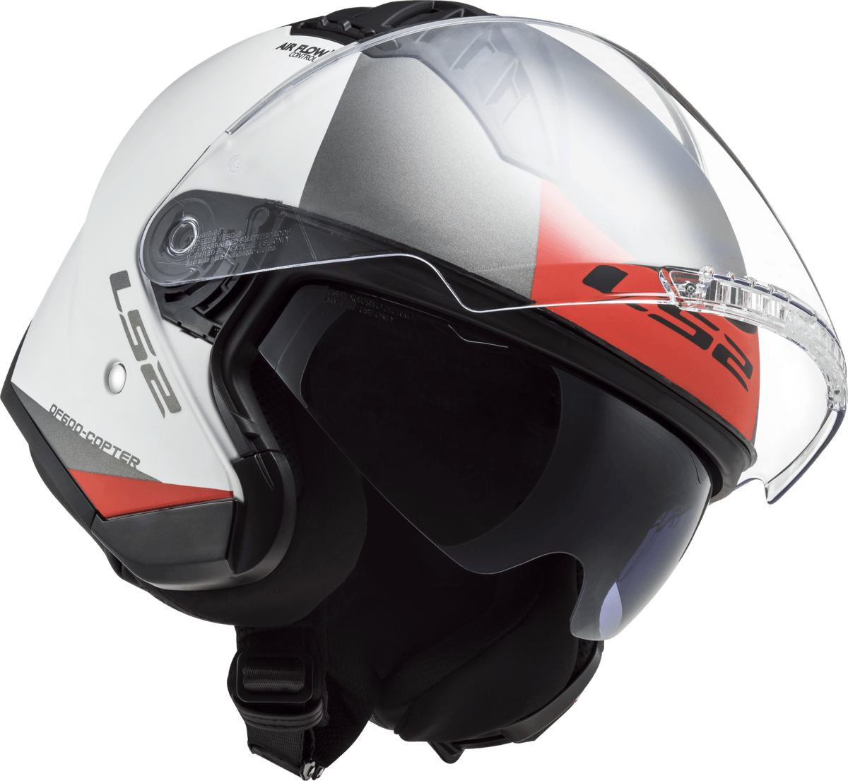 Casco LS2 600 Copter II Urbane Solid Blanco / Rojo / Mate