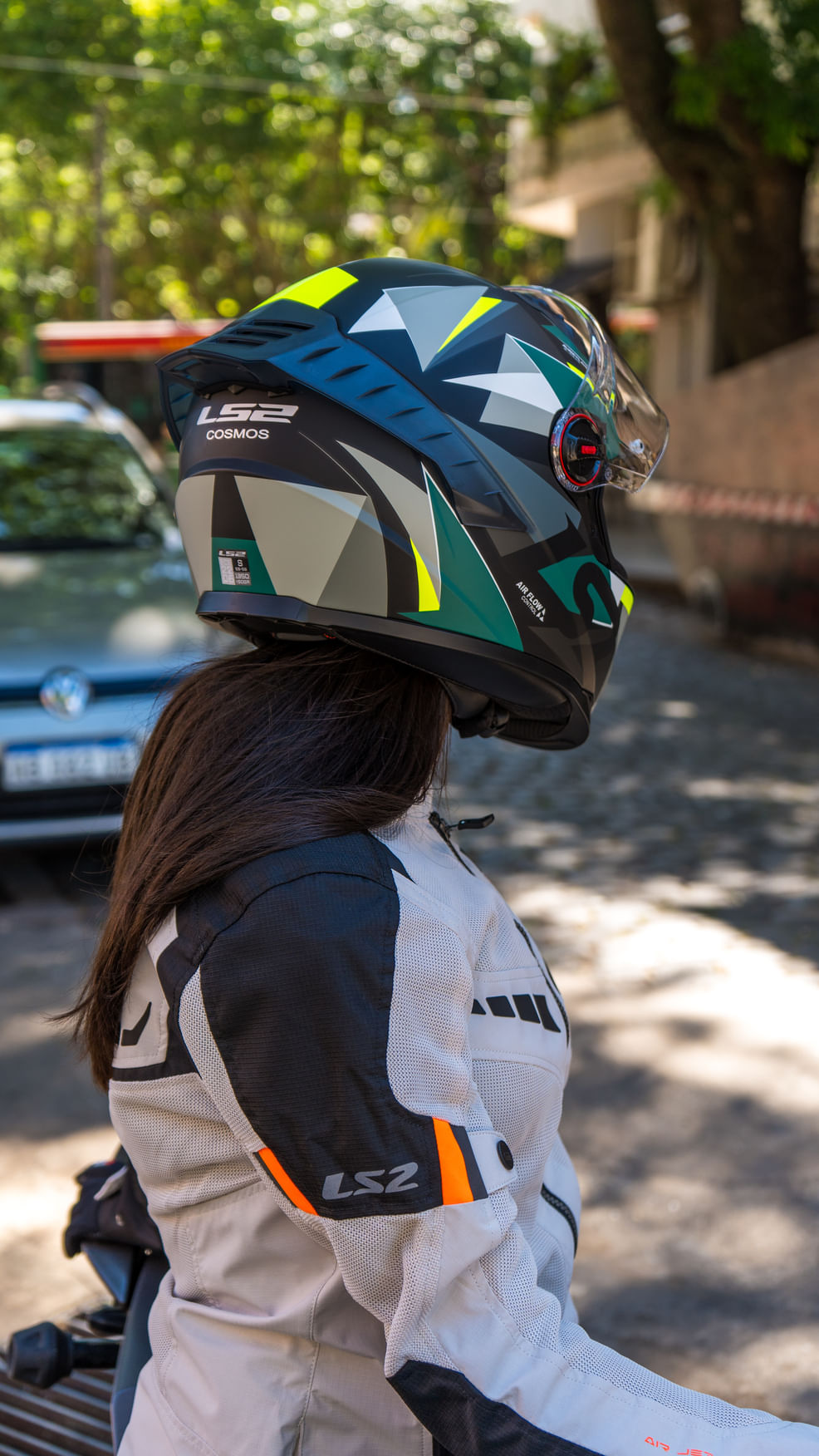 Casco LS2 816 Cosmos Astom Gris / Verde / Mate