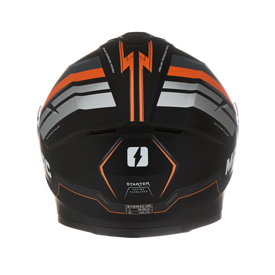 Casco MAC 801 Starter Ravis Negro / Naranja / Mate