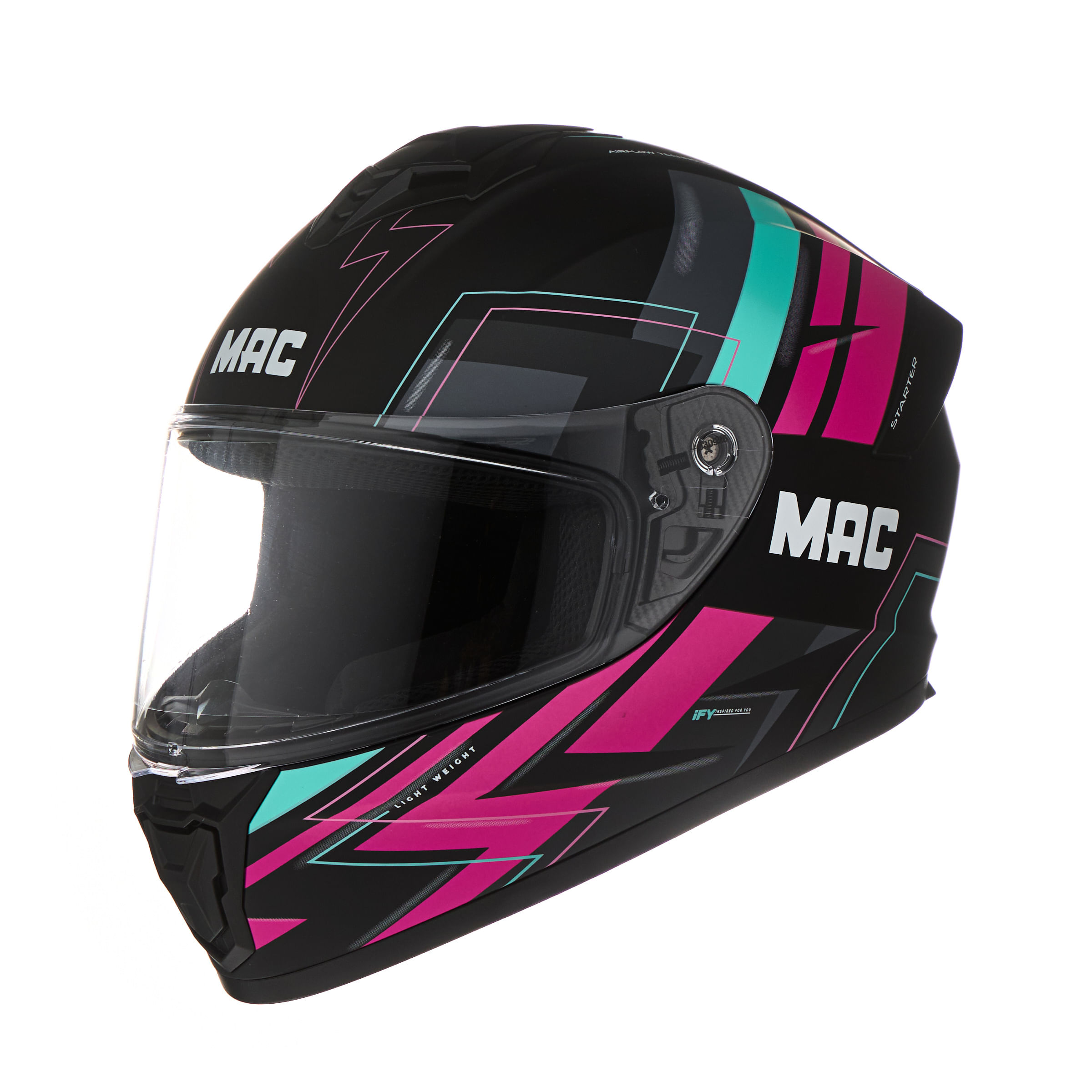 Casco MAC 801 Starter Ravis Negro / Rosa / Mate