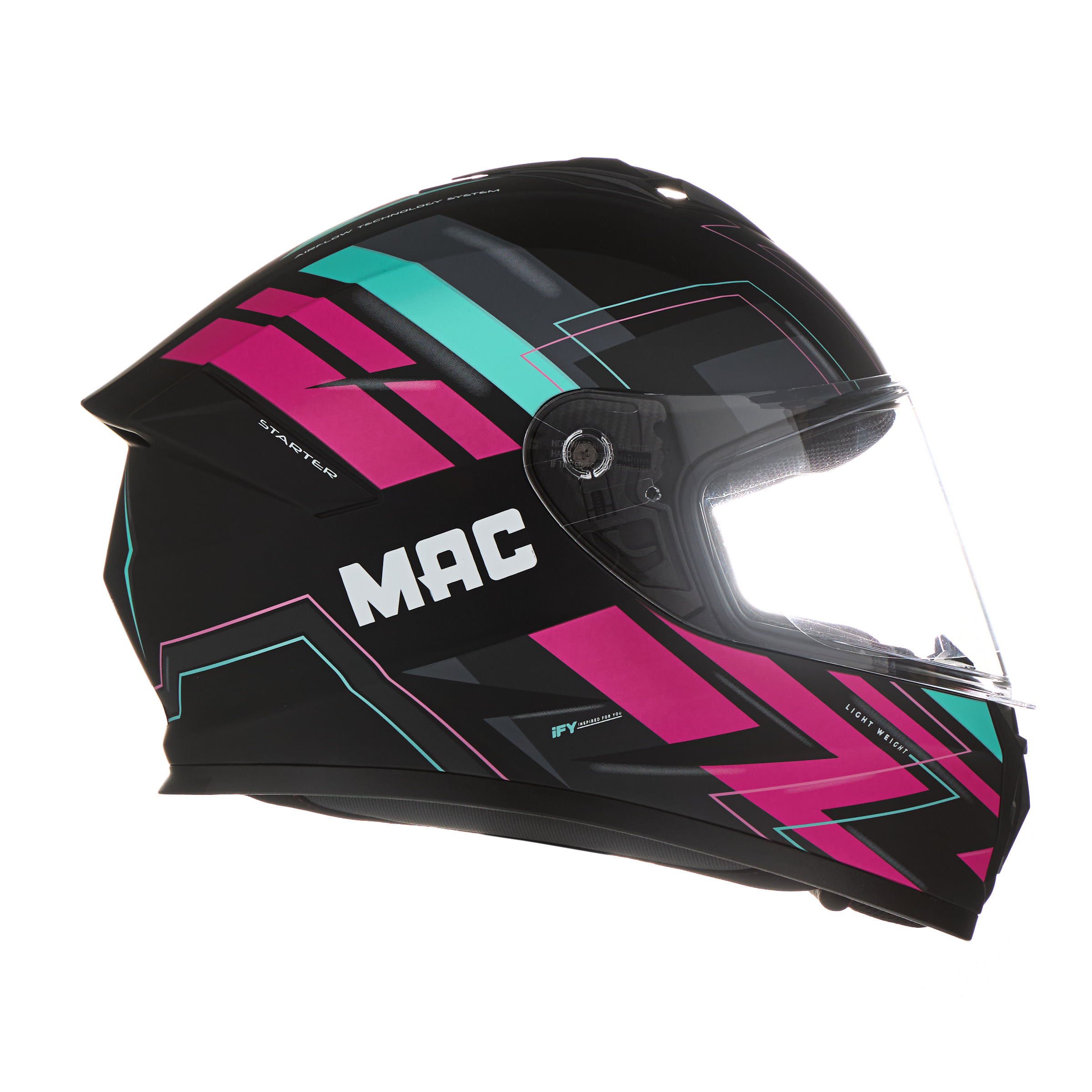 Casco MAC 801 Starter Ravis Negro / Rosa / Mate
