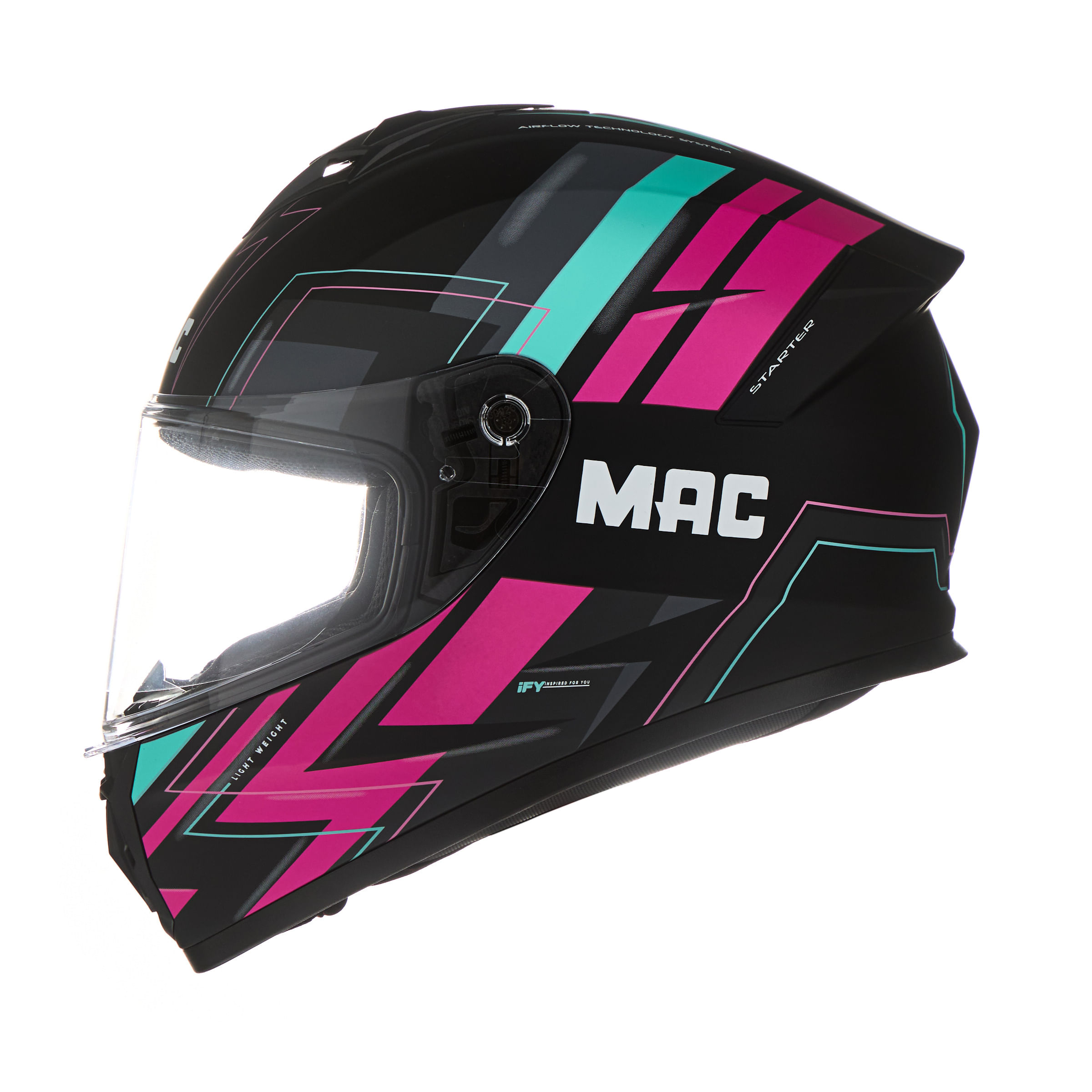 Casco MAC 801 Starter Ravis Negro / Rosa / Mate