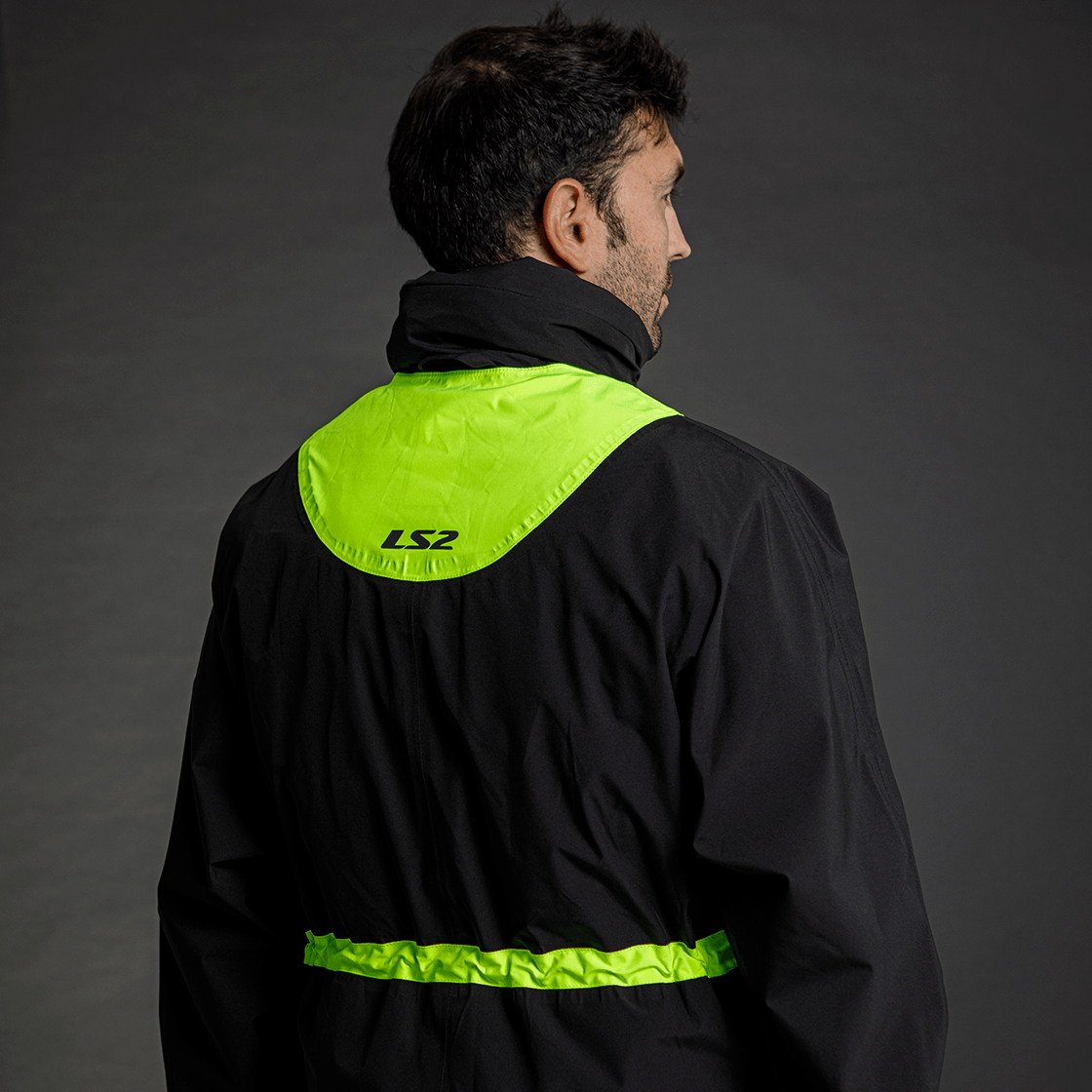 Campera LS2 X-Rain Hombre Negro / Amarillo