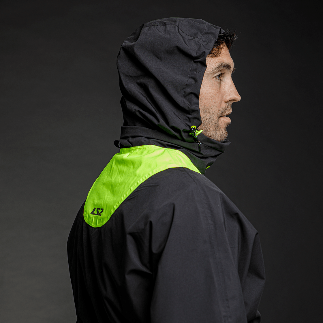 Campera LS2 X-Rain Hombre Negro / Amarillo