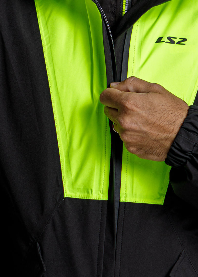 Campera LS2 X-Rain Hombre Negro / Amarillo