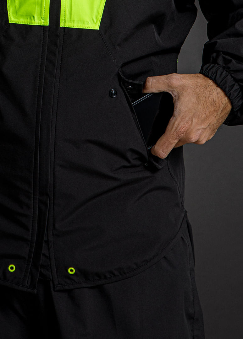 Campera LS2 X-Rain Hombre Negro / Amarillo