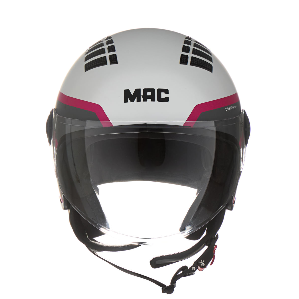 Casco MAC 230 Addax Sash Gris / Rosa / Mate