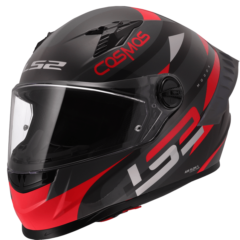 Casco LS2 816 Cosmos Modok Negro / Rojo Mate