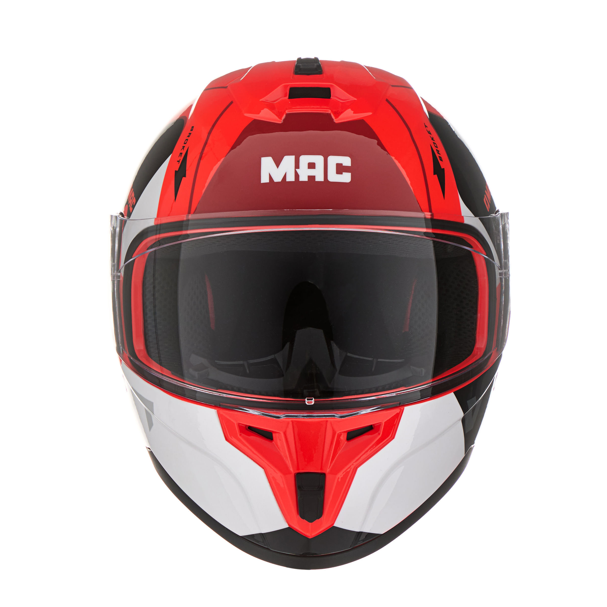 Casco MAC 070 Volt Broket Negro / Rojo / Brillo