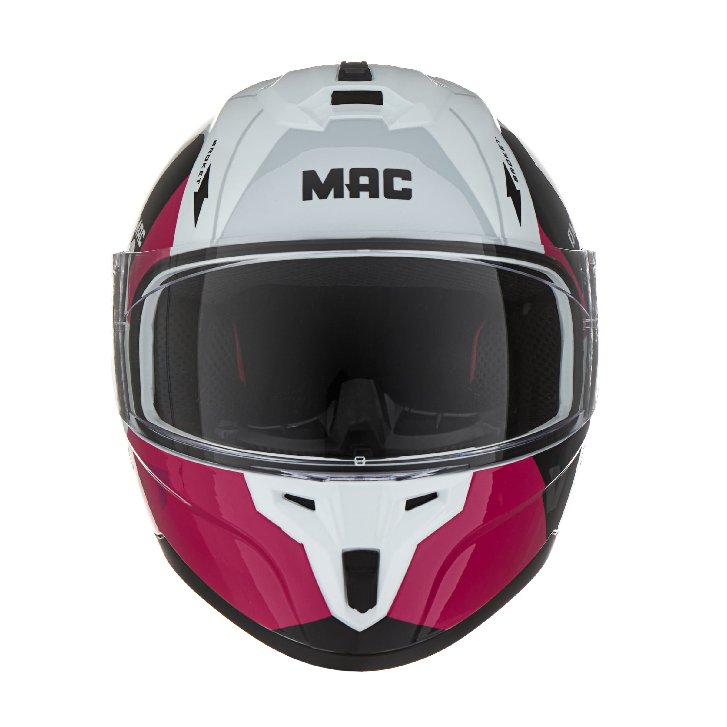 Casco MAC 070 Volt Broket Blanco / Rosa / Brillo