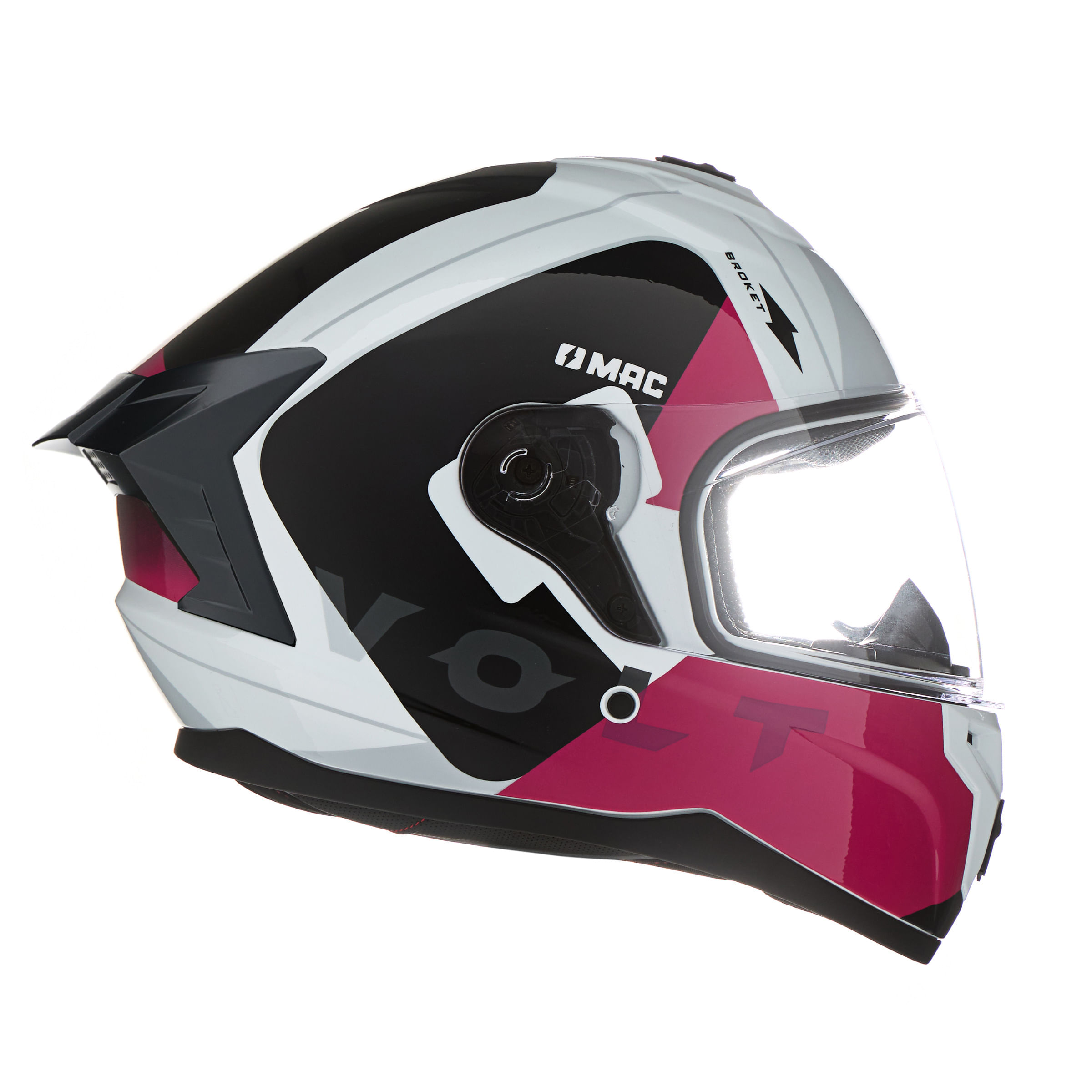 Casco MAC 070 Volt Broket Blanco / Rosa / Brillo