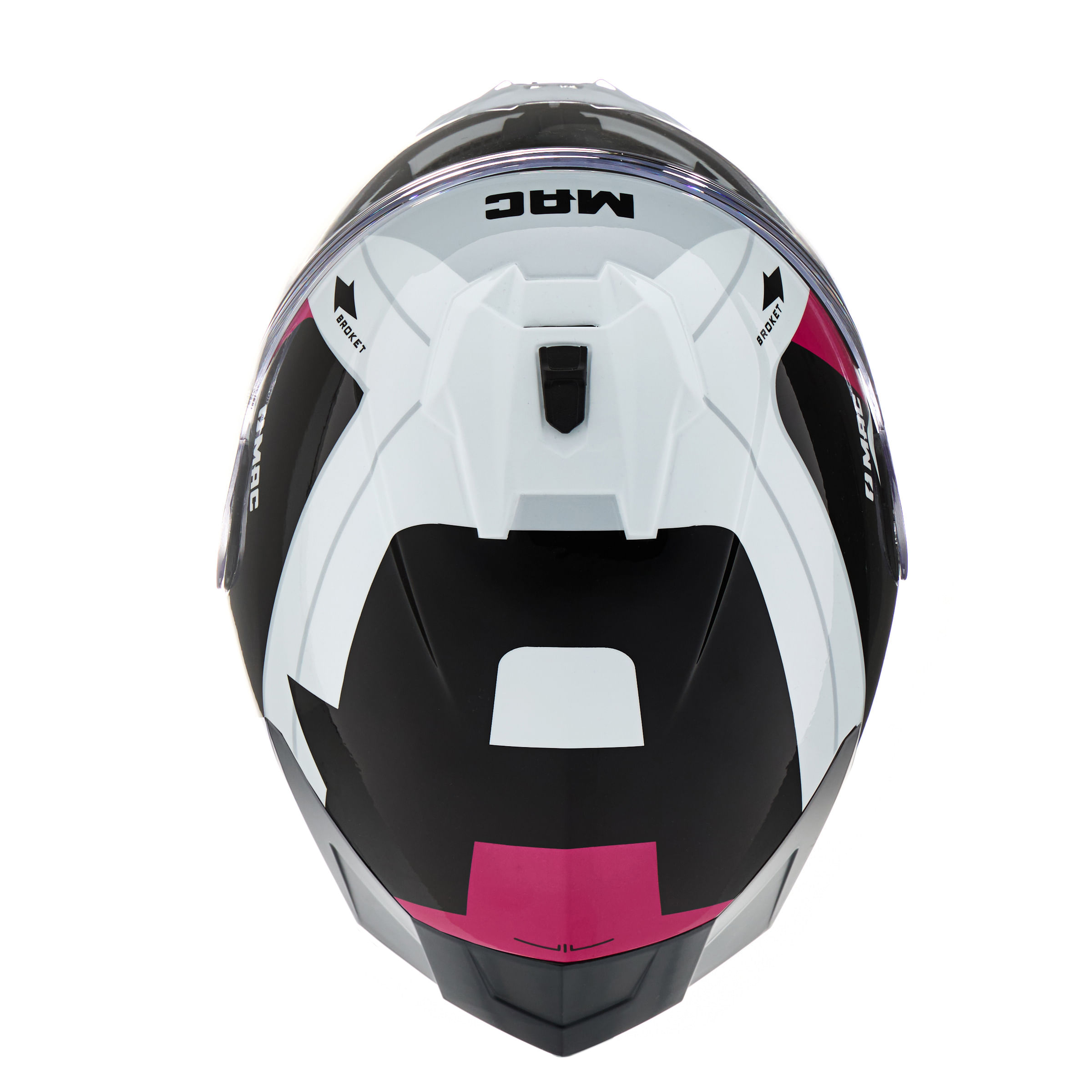 Casco MAC 070 Volt Broket Blanco / Rosa / Brillo