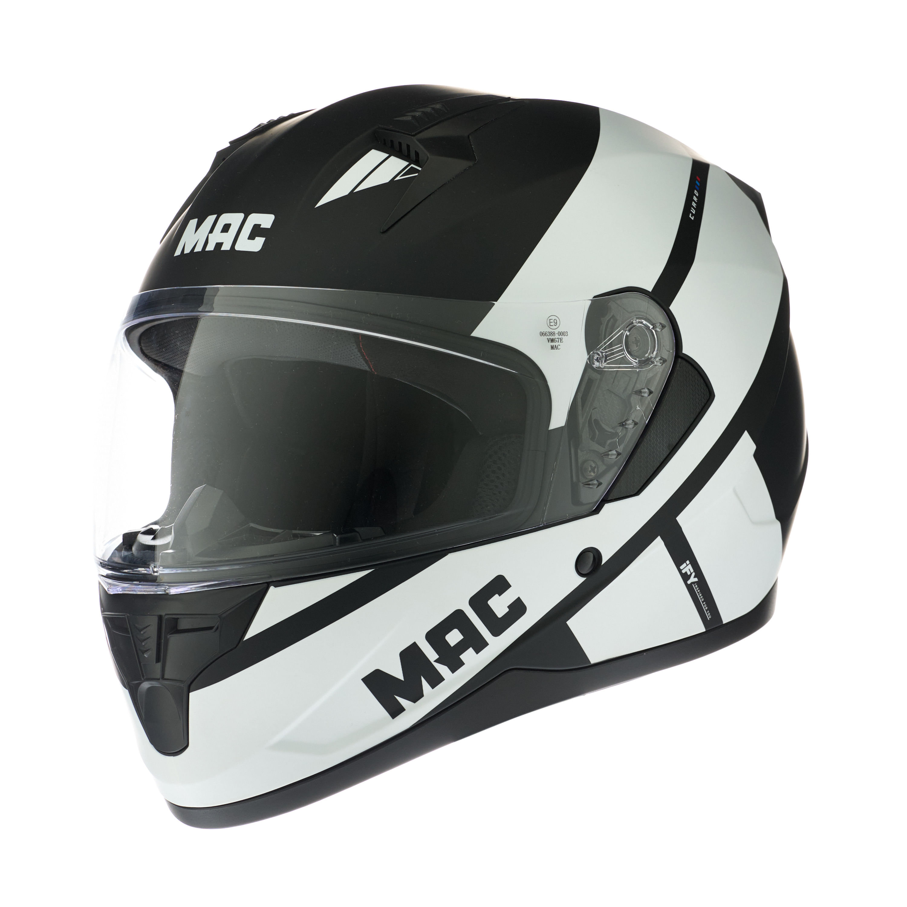 Casco MAC 067 Bass Cuard Negro / Blanco / Mate