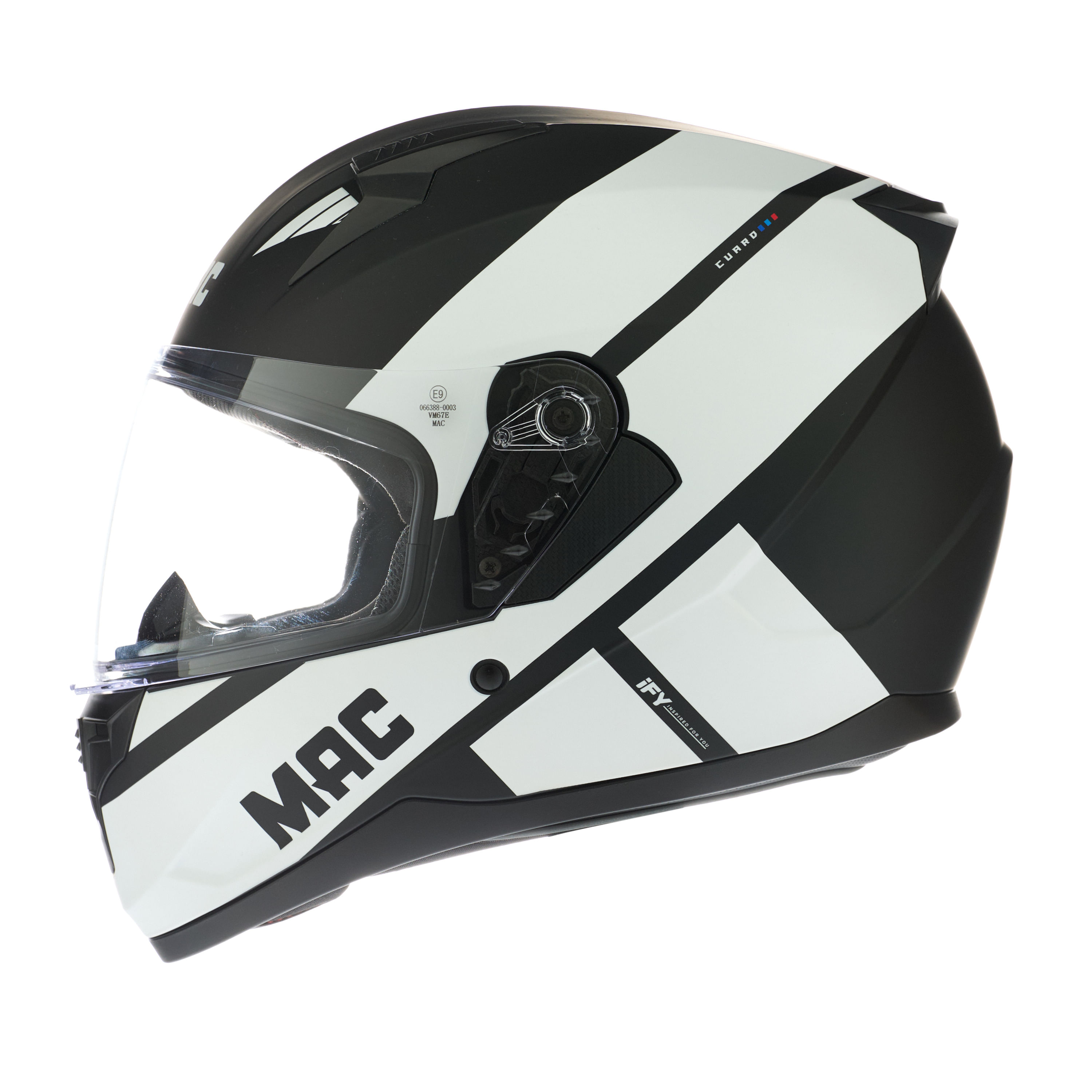 Casco MAC 067 Bass Cuard Negro / Blanco / Mate