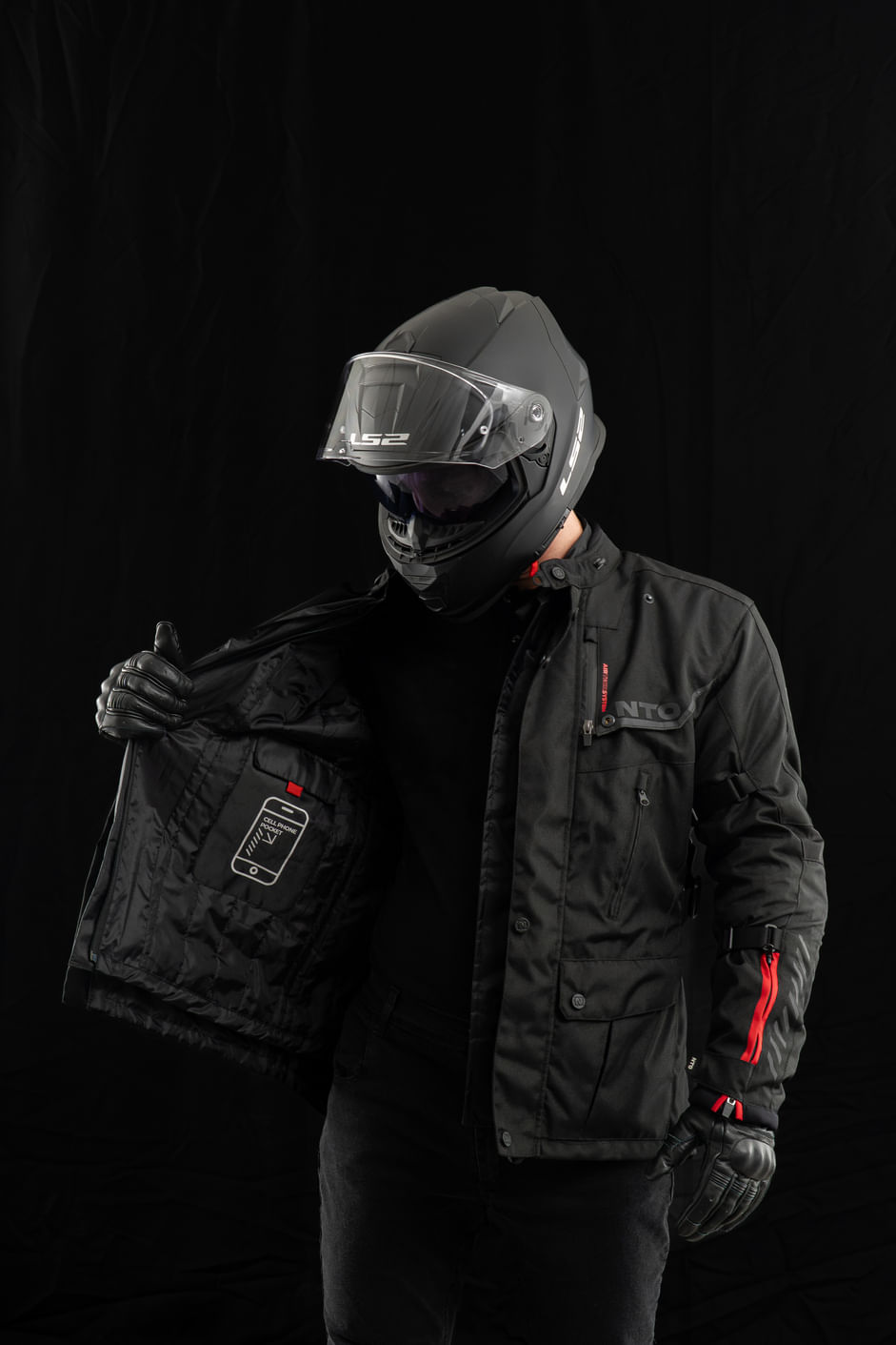 Campera NTO Indiana Hombre Negro / Rojo