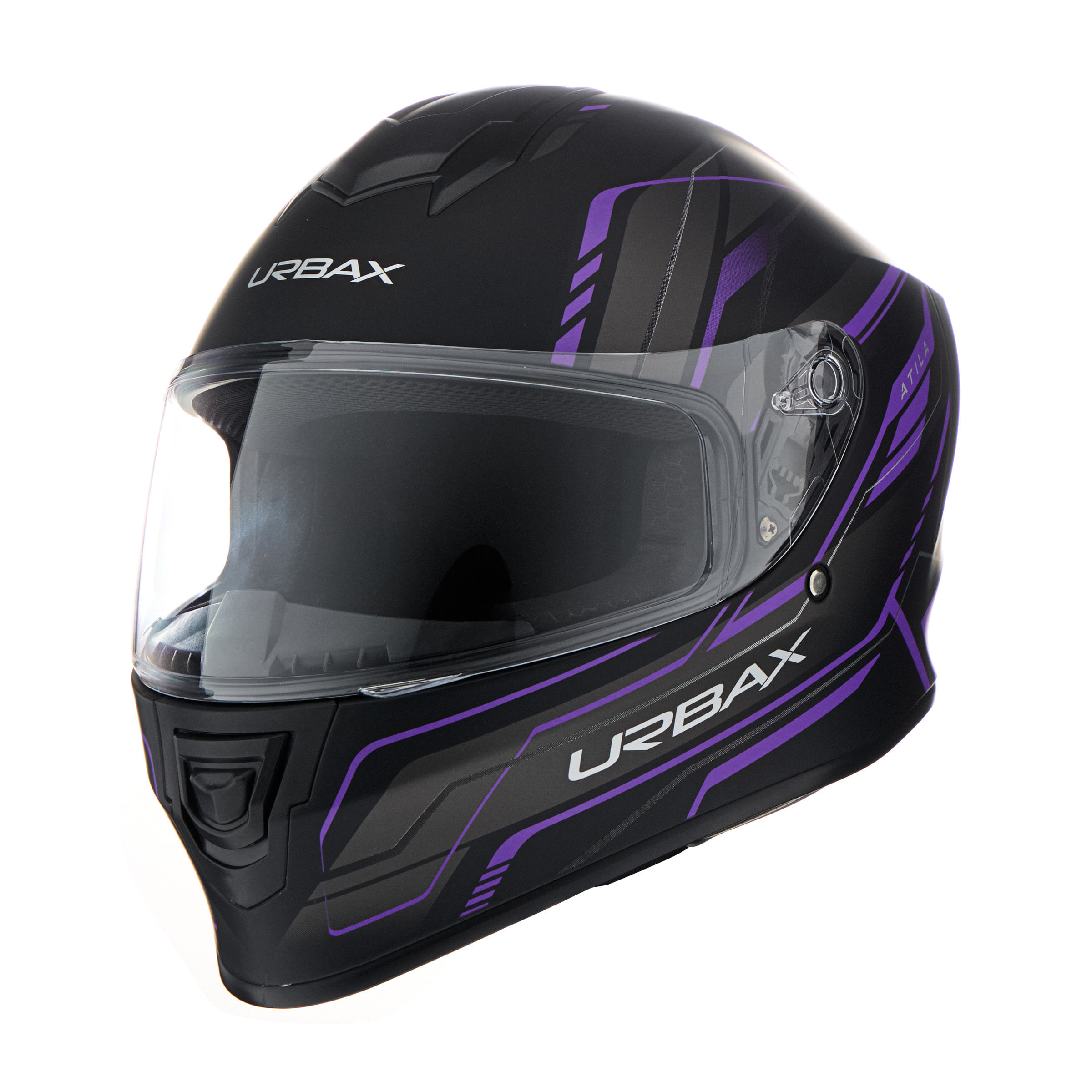 Casco Urbax 018 Mito Atila Negro / Violeta / Mate